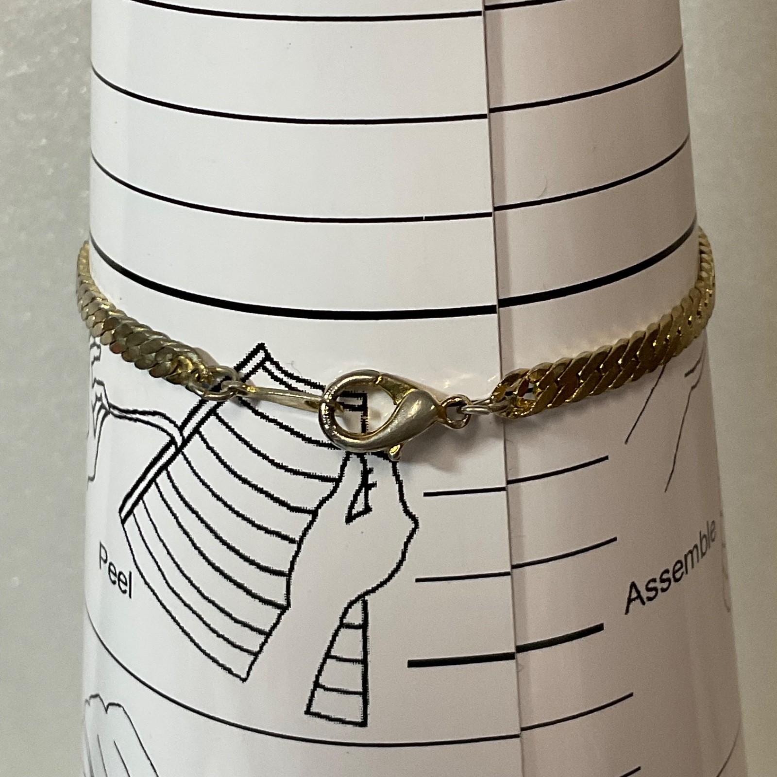 Vintage 7" Gold Tone Flat Chain Bracelet Lobster Clasp 5.48g & Korea 2.78g Lot - Image 5