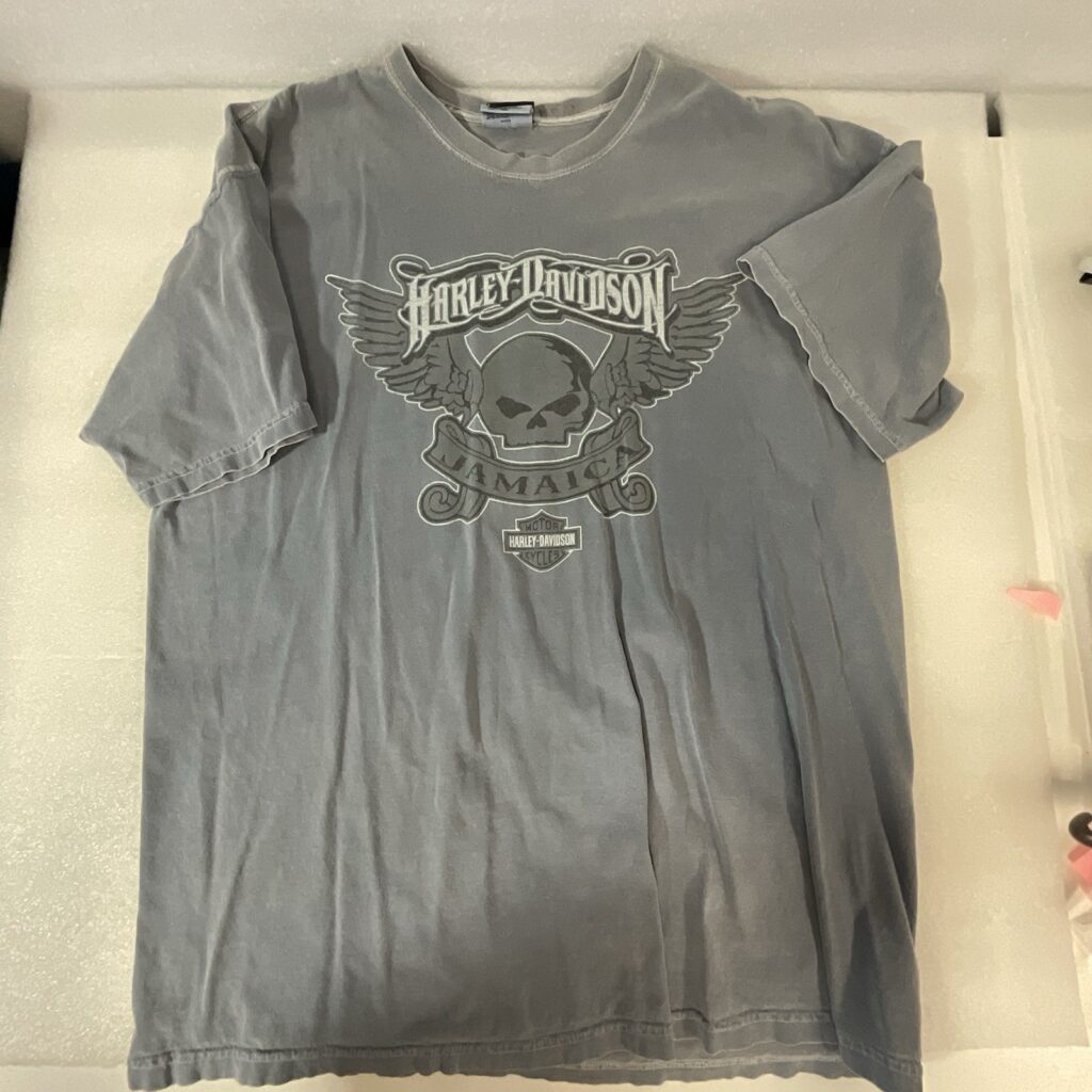 Harley-Davidson Jamaica T-Shirt XL Gray Skull Wings Biker Tee Comfort Colors - Image 1