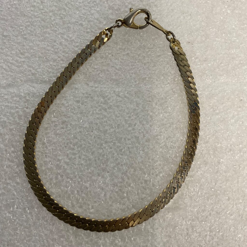Vintage 7" Gold Tone Flat Chain Bracelet Lobster Clasp 5.48g & Korea 2.78g Lot - Image 1