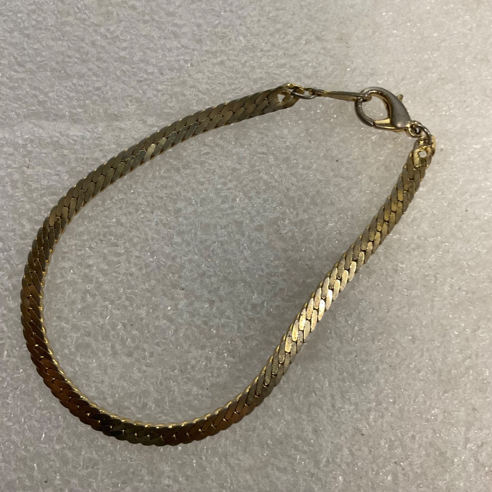 Vintage 7" Gold Tone Flat Chain Bracelet Lobster Clasp 5.48g & Korea 2.78g Lot - Image 6