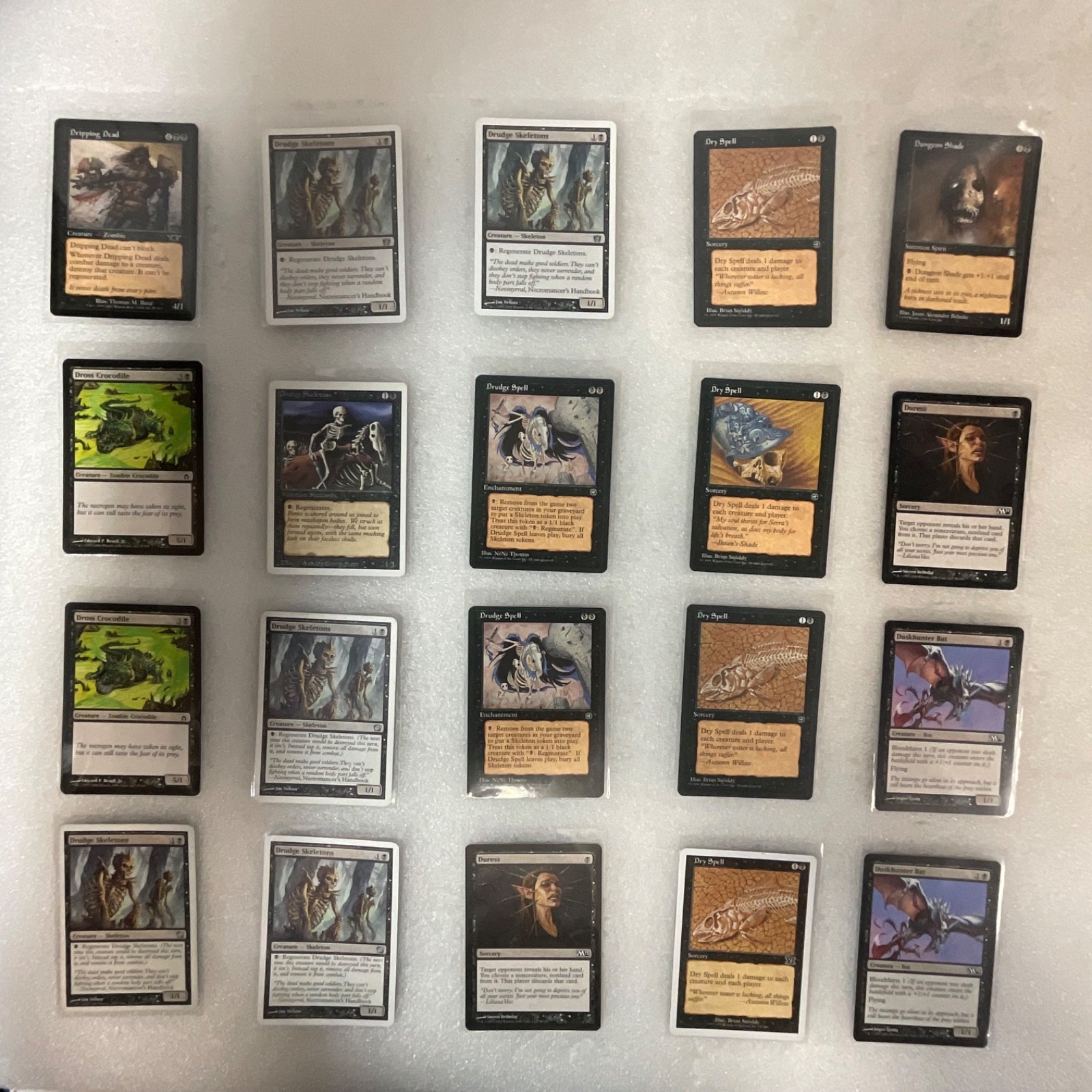 MTG 20 Card Black Lot Duress Drudge Skeletons Dry Spell Mixed Sets - Image 1