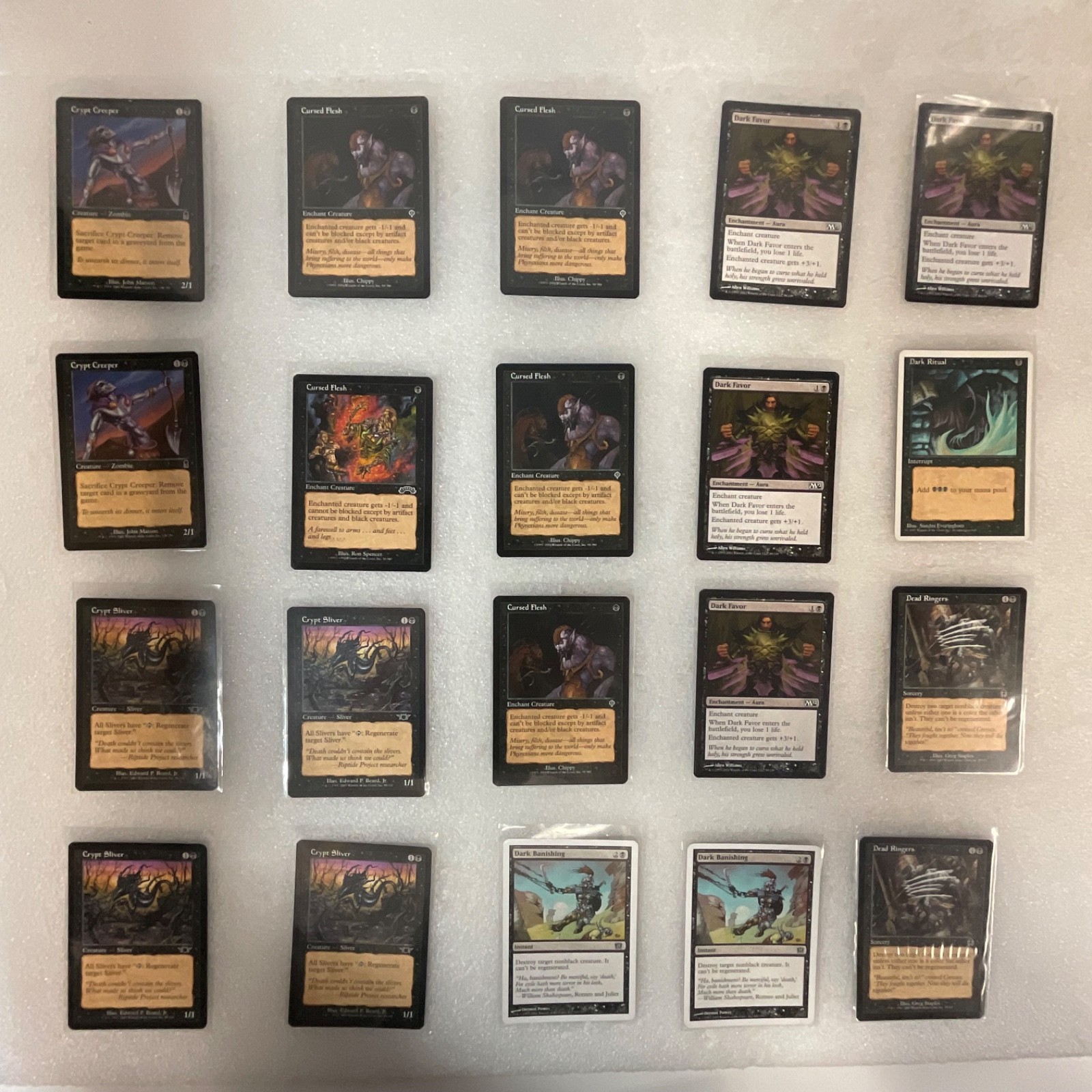 MTG 20 Card Black Lot Crypt Sliver Dark Ritual Mixed Sets - Image 1
