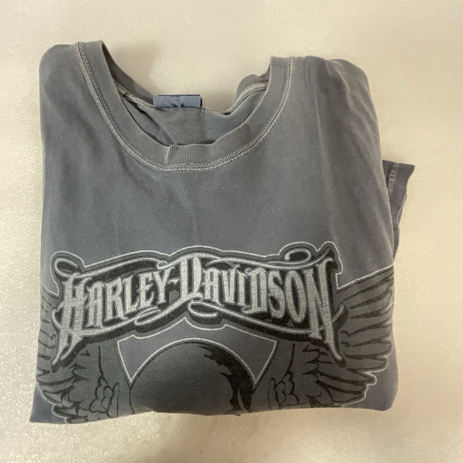 Harley-Davidson Jamaica T-Shirt XL Gray Skull Wings Biker Tee Comfort Colors - Image 16