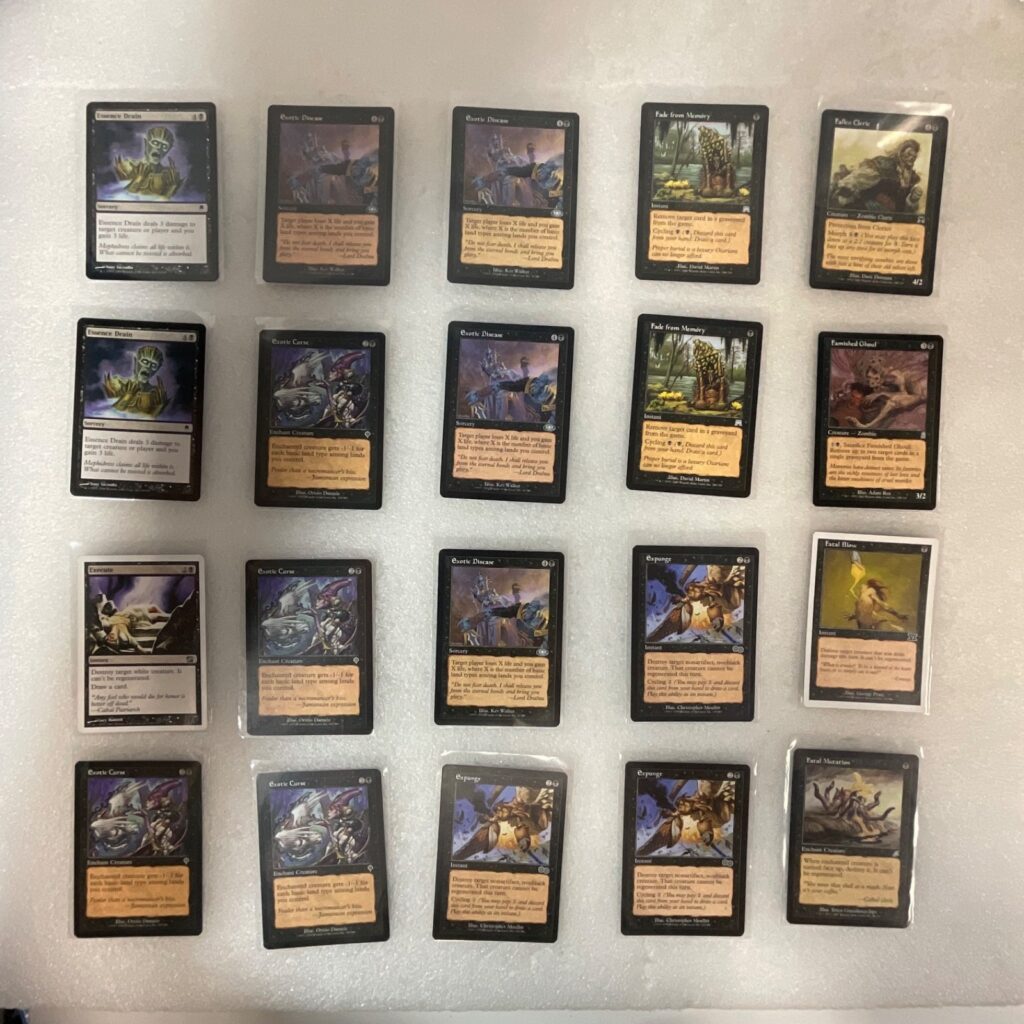 MTG 20 Card Black Lot Essence Drain Exotic Disease Expunge Mixed Sets - Image 1