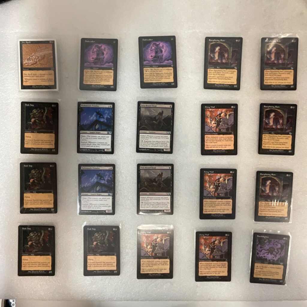 MTG 20 Card Black Lot Dusk Imp Dying Wail Earsplitting Rats - Image 1