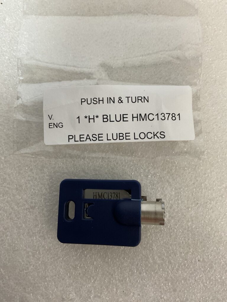 HMC13781 Tubular Key for Chicago Lock Co. Vending Machine & Cabinet – Blue - Image 1
