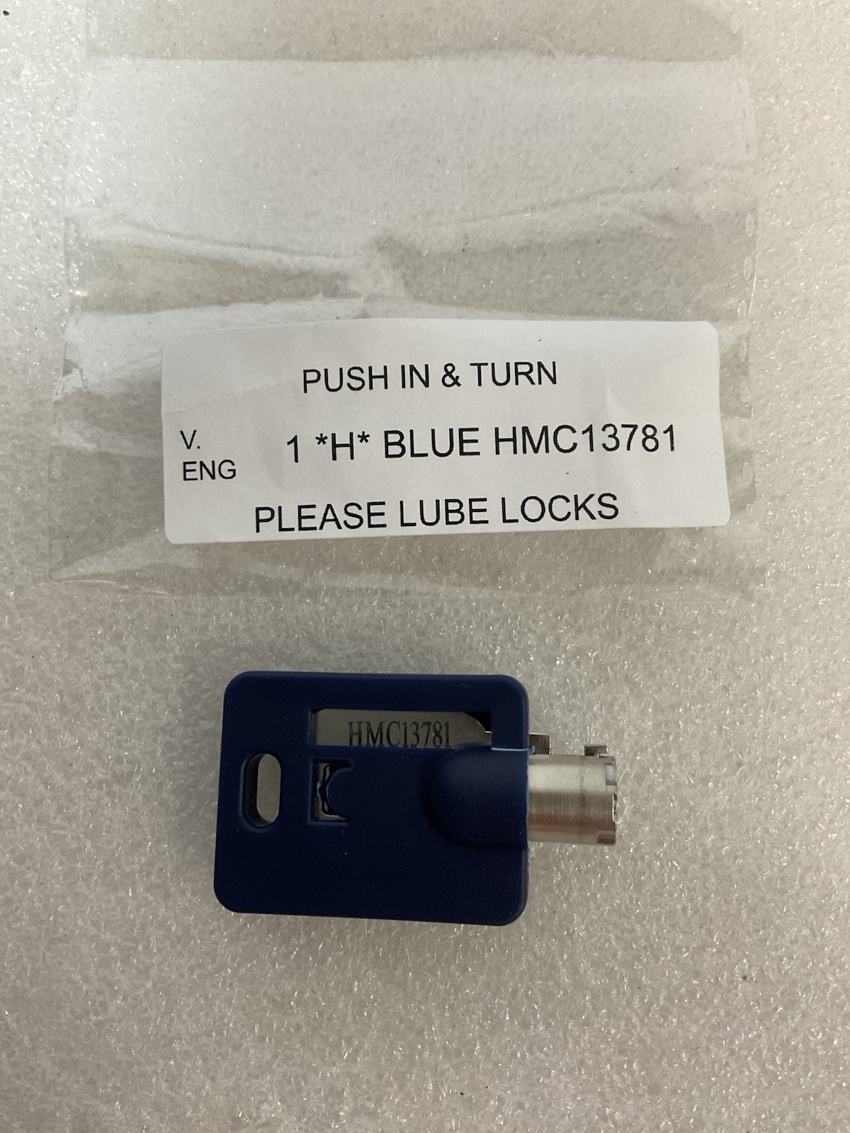 HMC13781 Tubular Key for Chicago Lock Co. Vending Machine & Cabinet – Blue - Image 1