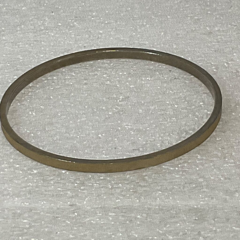 Vintage Silver Tone Bangle Bracelet 7.75in 12.1g Flat Edge Minimalist - Image 1