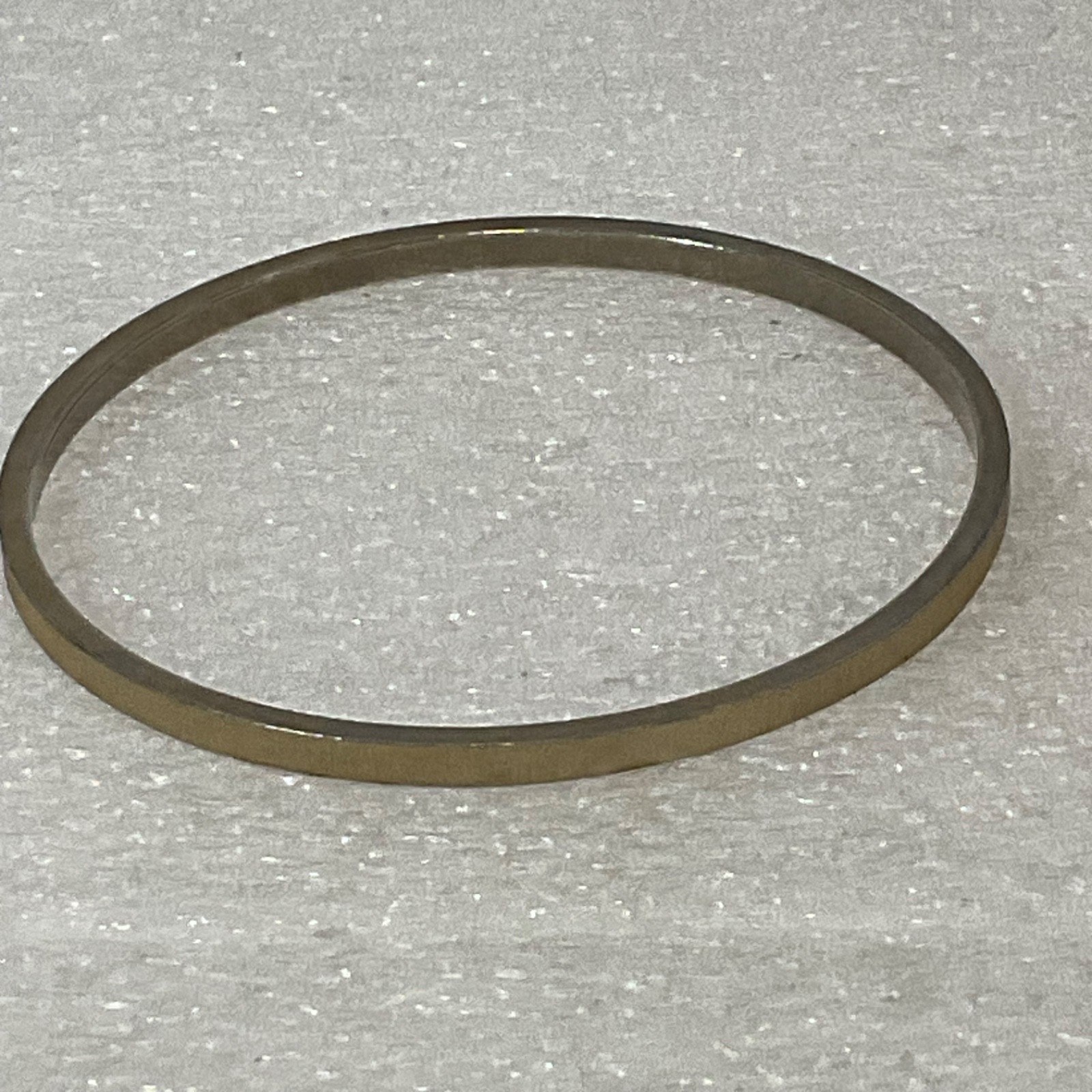 Vintage Silver Tone Bangle Bracelet 7.75in 12.1g Flat Edge Minimalist - Image 1
