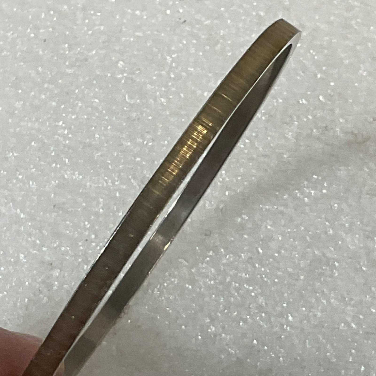 Vintage Silver Tone Bangle Bracelet 7.75in 12.1g Flat Edge Minimalist - Image 5