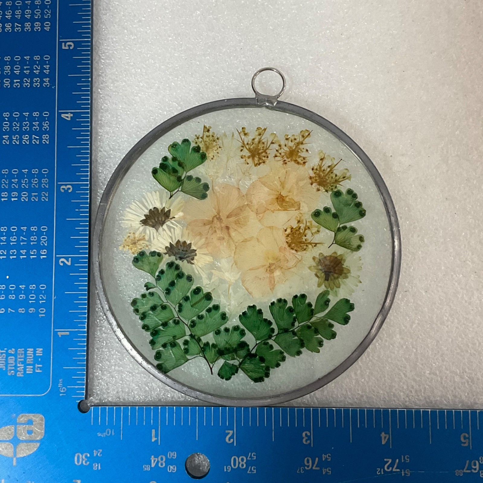 Pressed Flower Glass Suncatcher 4in Round Hanging Botanical Decor - Image 12