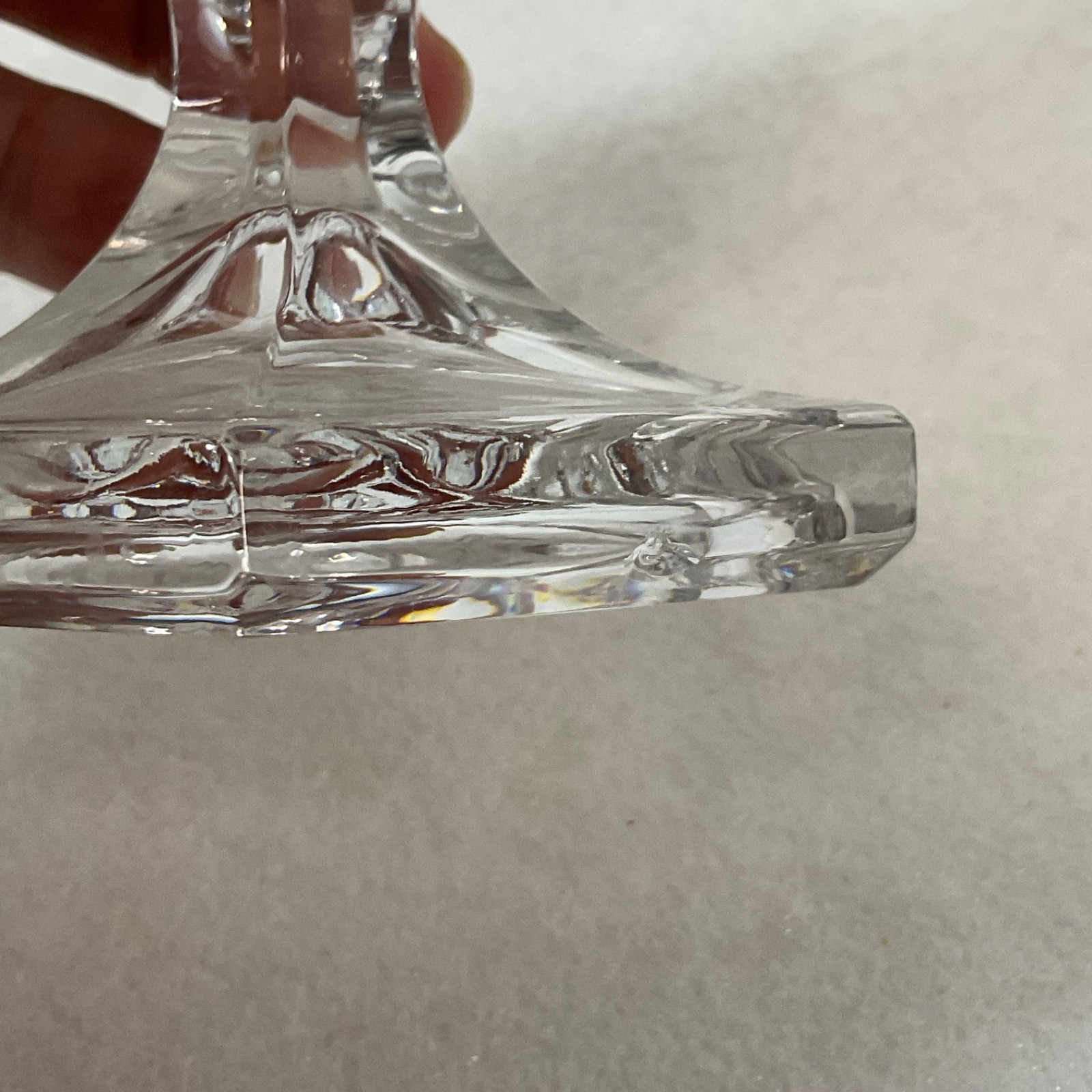 Clear Glass Candlestick Holder 8.25in Hexagon Base Taper Candle - Image 9