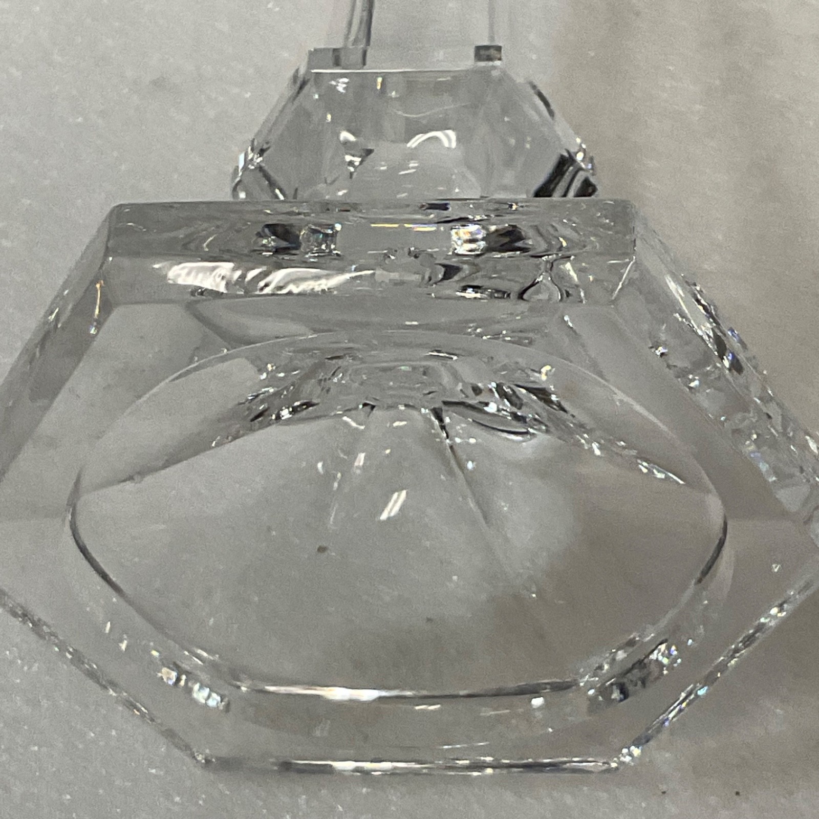 Clear Glass Candlestick Holder 8.25in Hexagon Base Taper Candle - Image 8