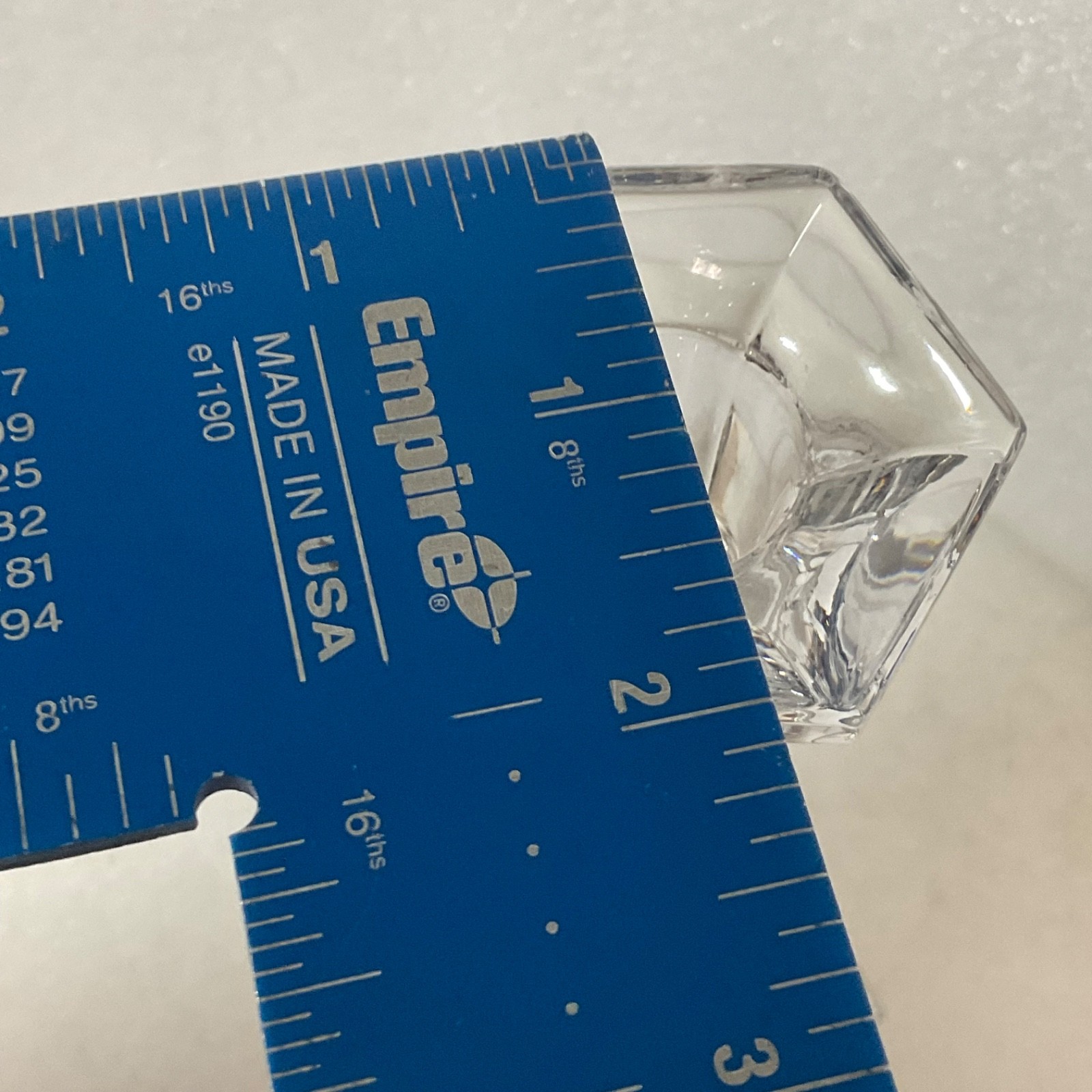 Clear Glass Candlestick Holder 8.25in Hexagon Base Taper Candle - Image 11