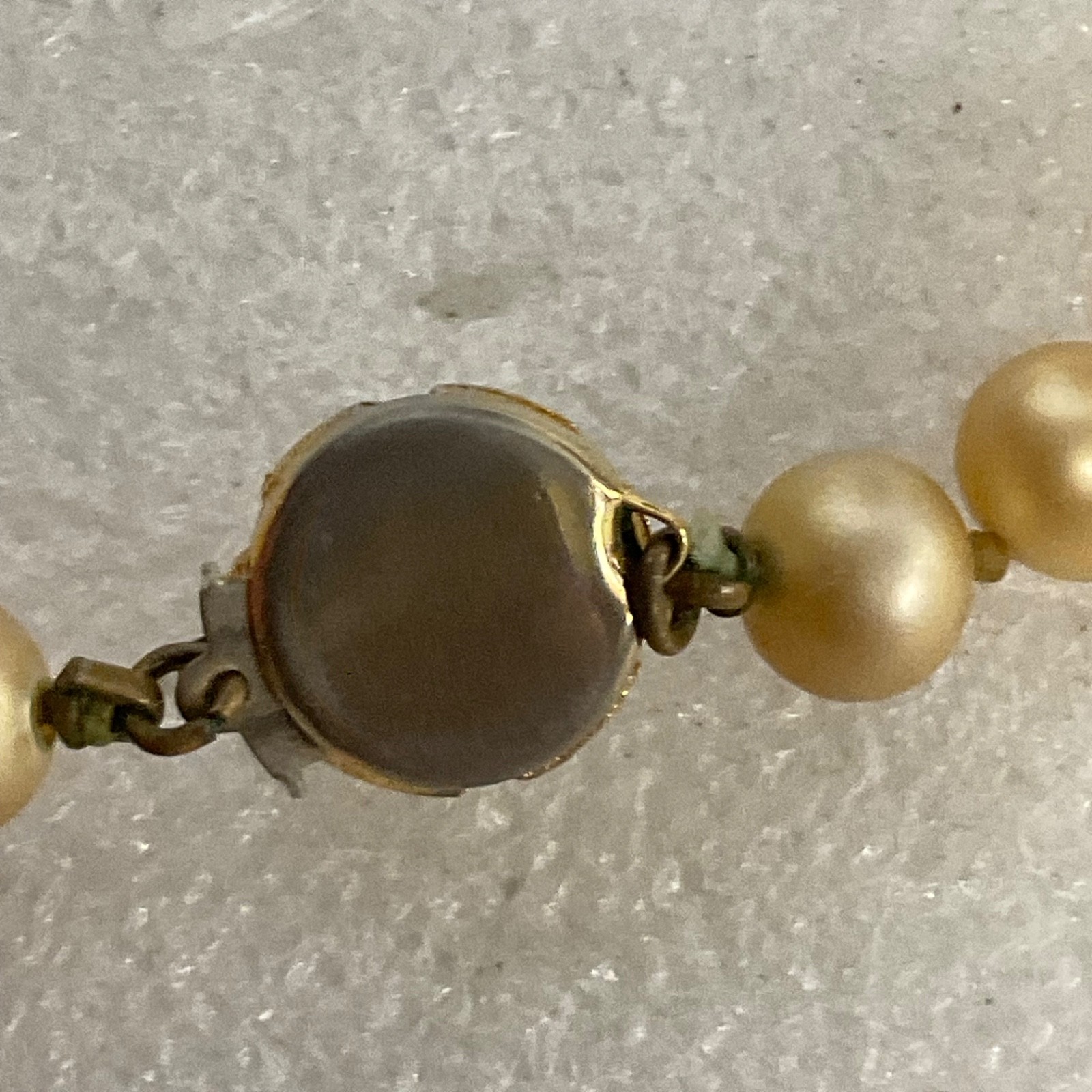 Vintage 24" Faux Pearl Necklace Gold Tone Filigree Clasp 61.9g Elegant - Image 7
