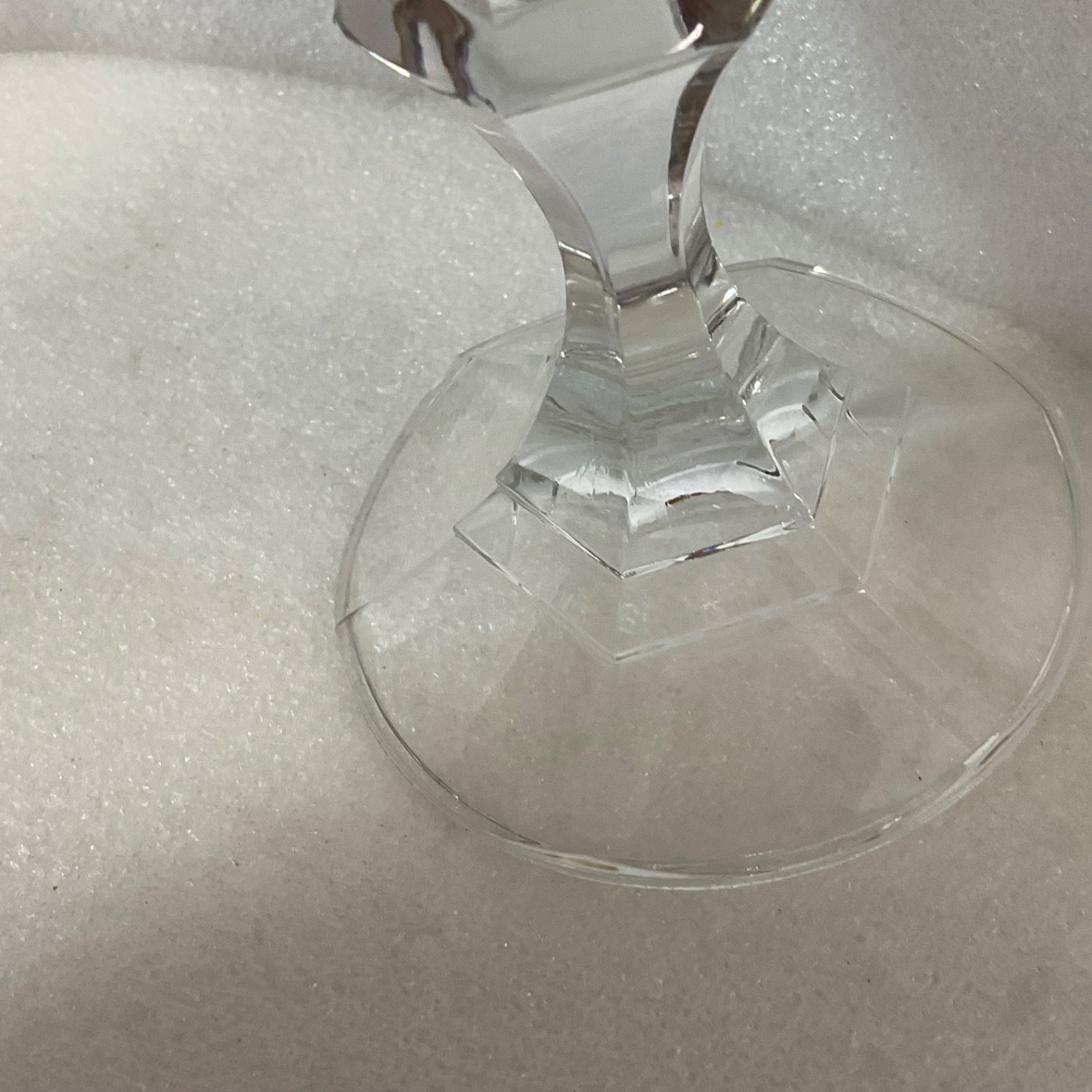 Clear Glass Taper Candlestick Holder 4.25in Faceted Round Base - Image 4