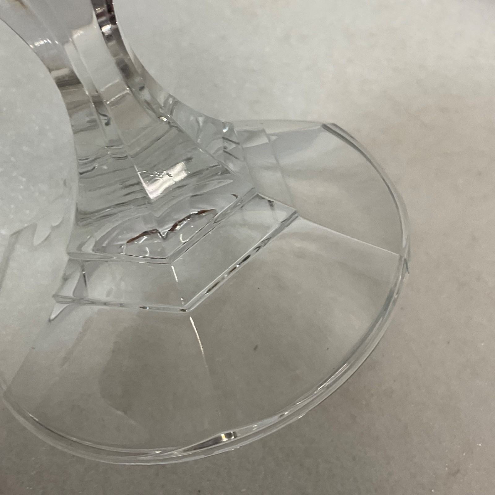 Clear Glass Taper Candlestick Holder 4.25in Faceted Round Base - Image 6