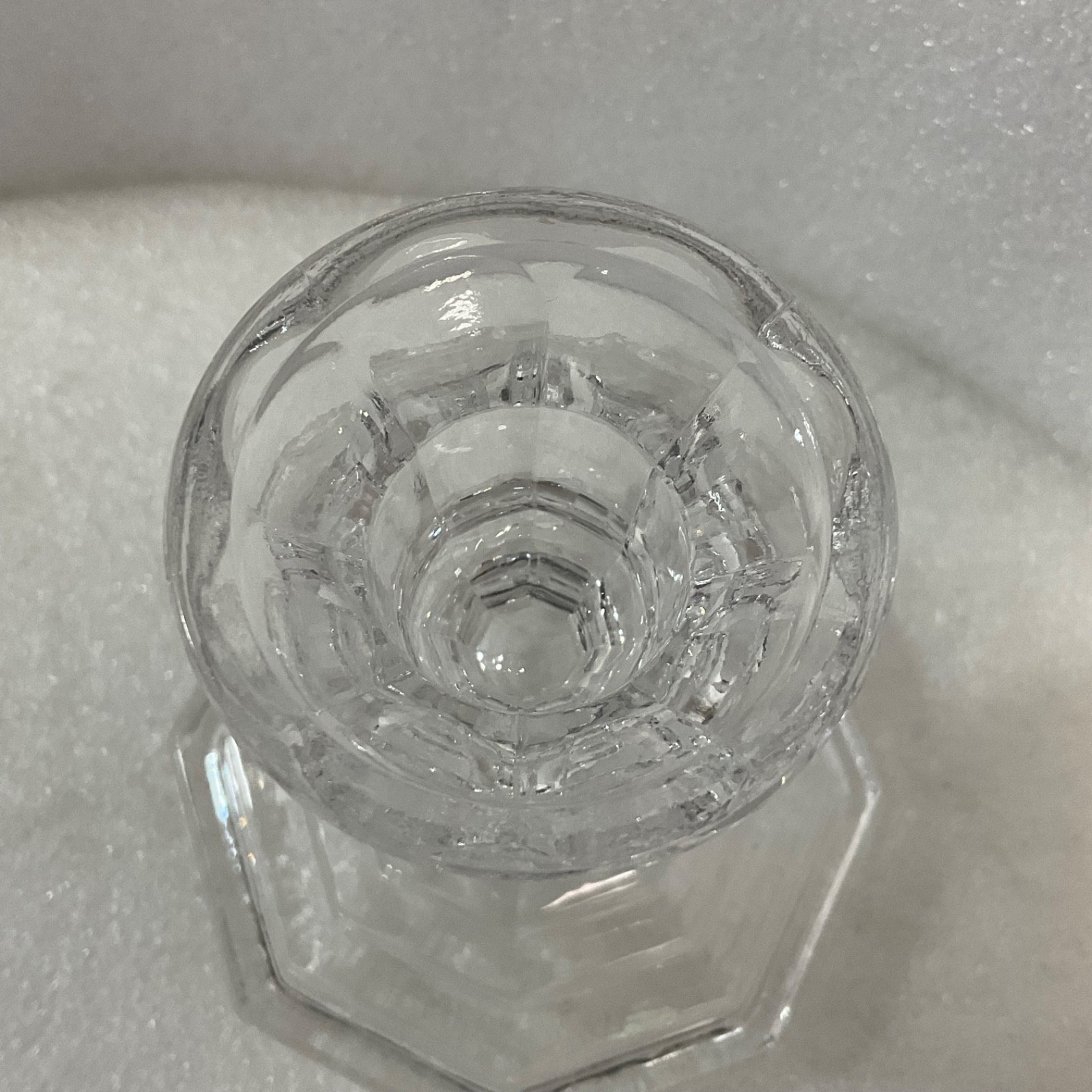 Clear Glass Candlestick Holder 4.5in Octagon Base Taper Candle - Image 4