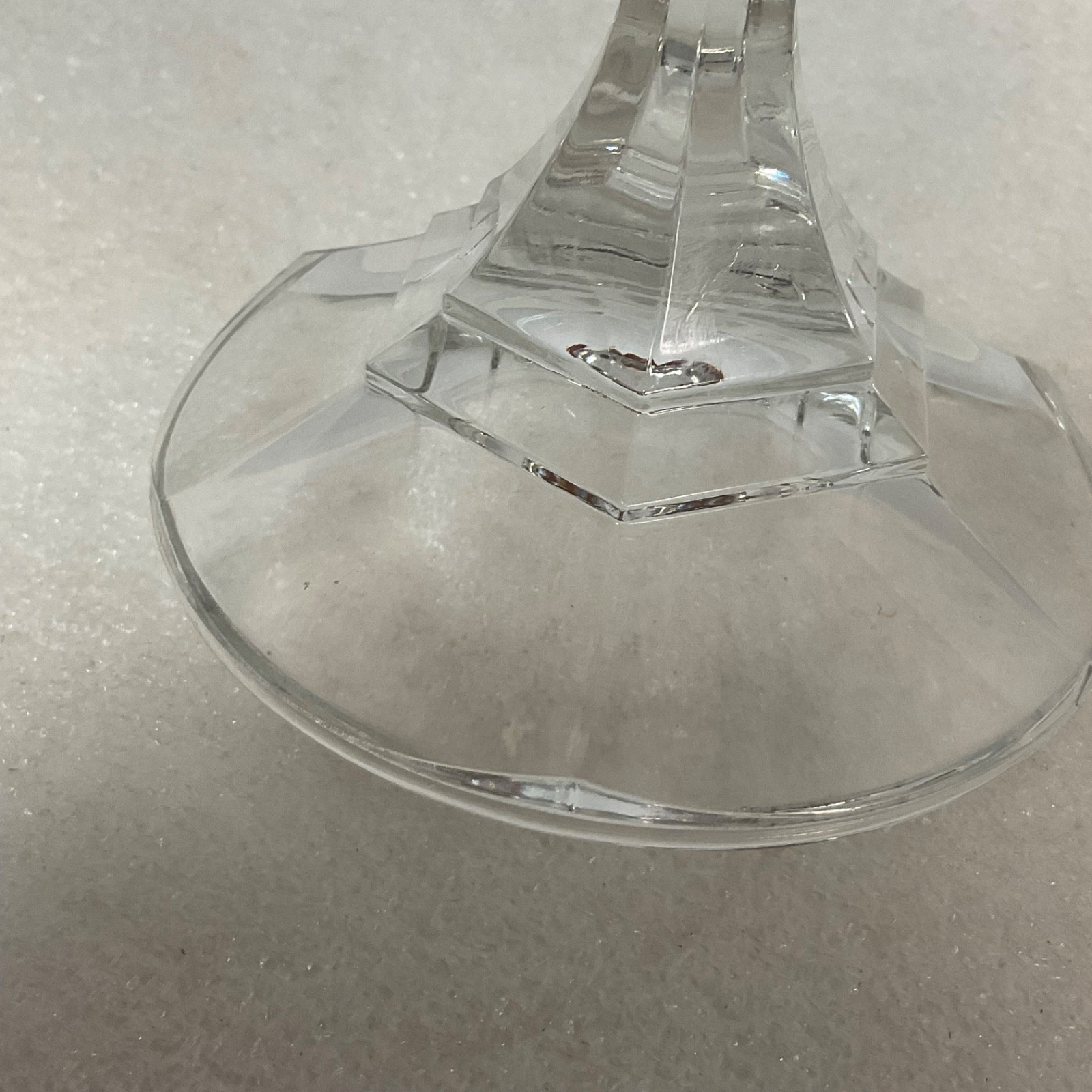 Clear Glass Taper Candlestick Holder 4.25in Faceted Round Base - Image 7