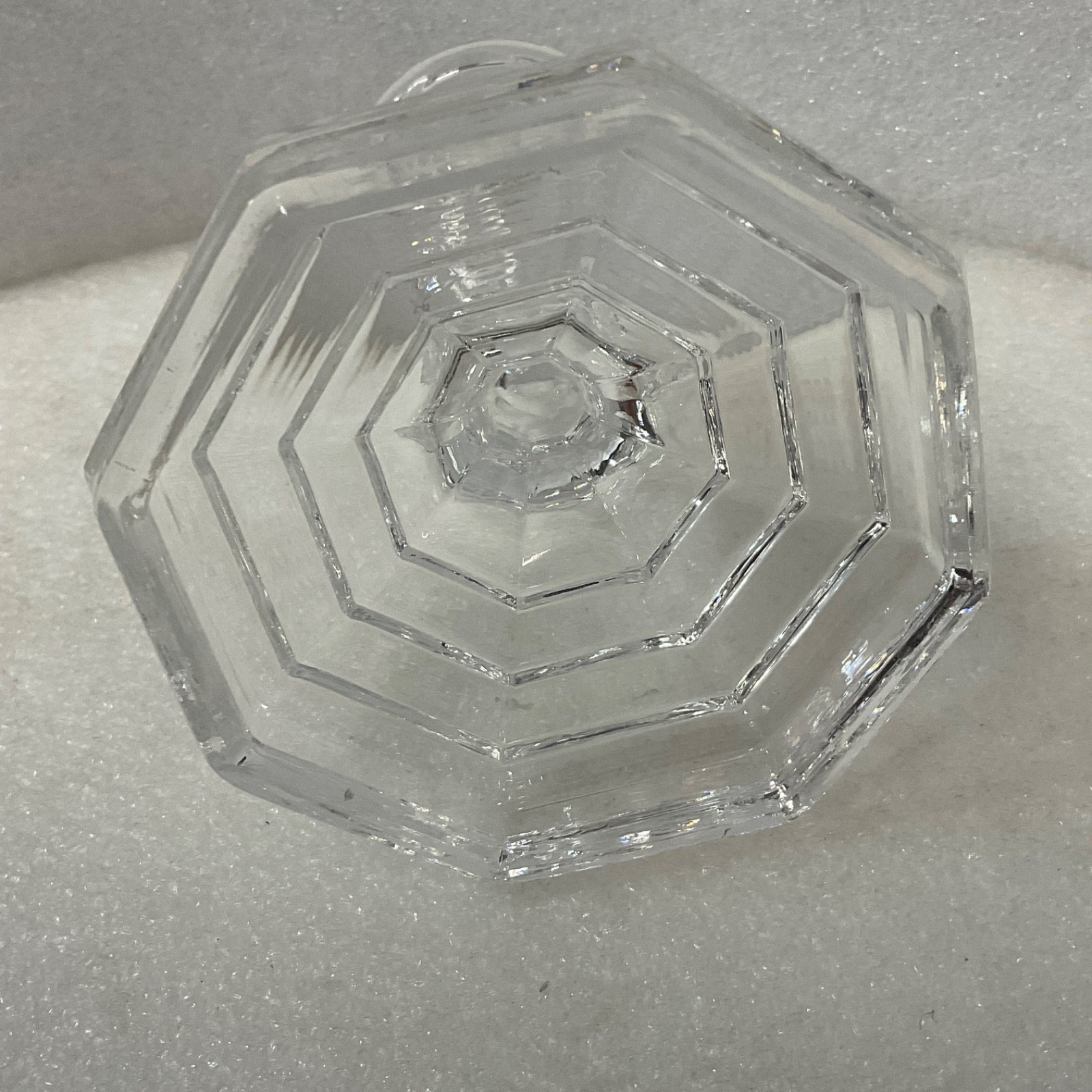 Clear Glass Candlestick Holder 4.5in Octagon Base Taper Candle - Image 5