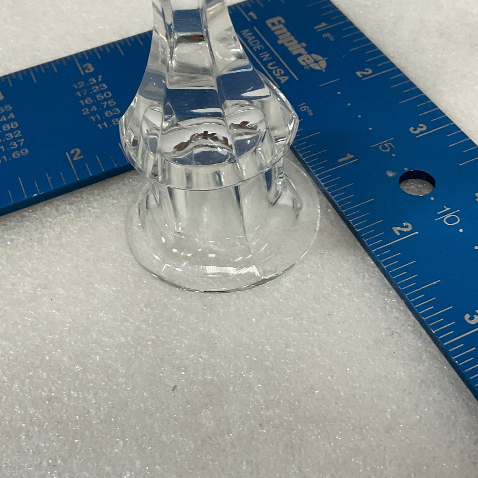 Clear Glass Taper Candlestick Holder 4.25in Faceted Round Base - Image 10