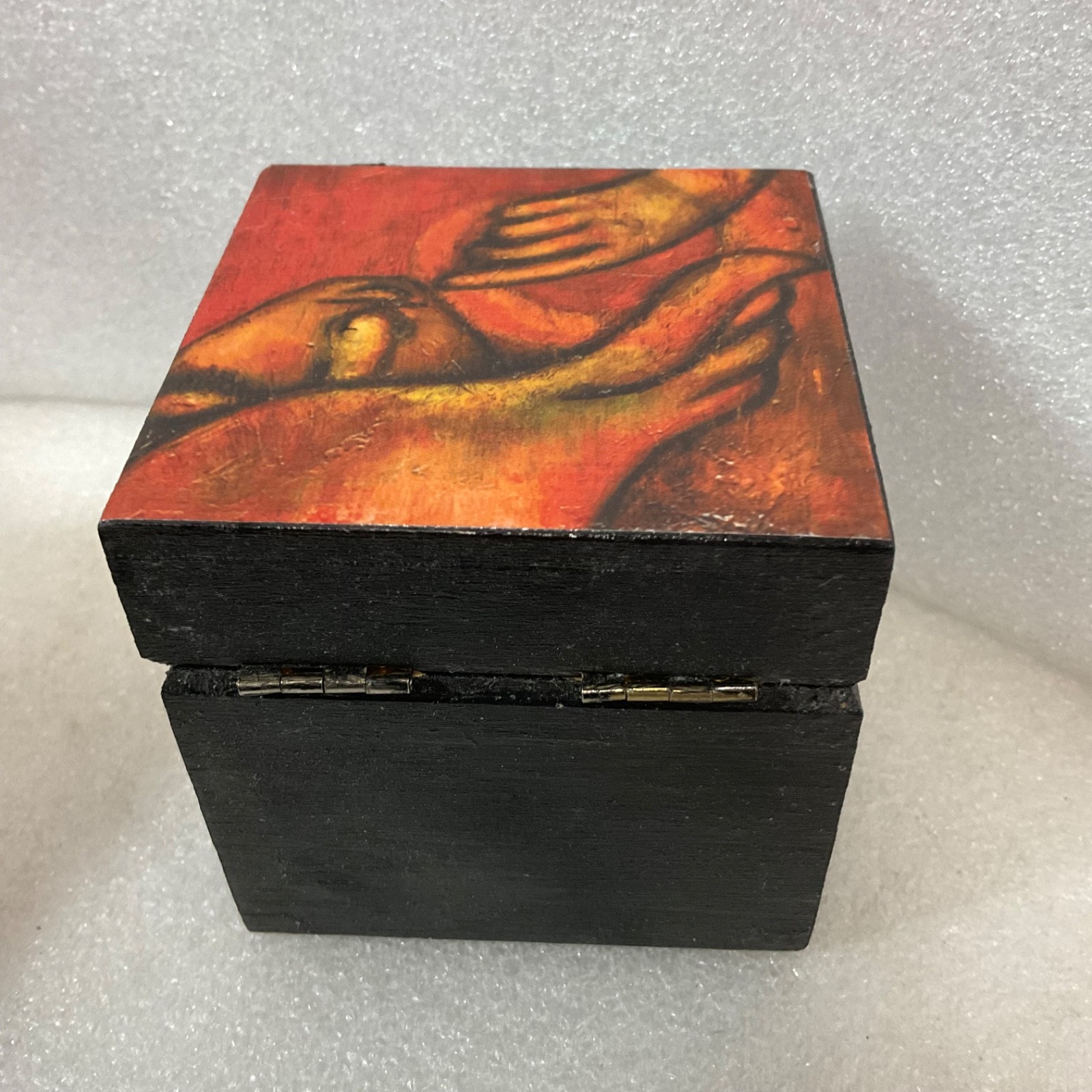 Callahan Silent Years Black Lacquer Wood Trinket Box 3in Cube - Image 3