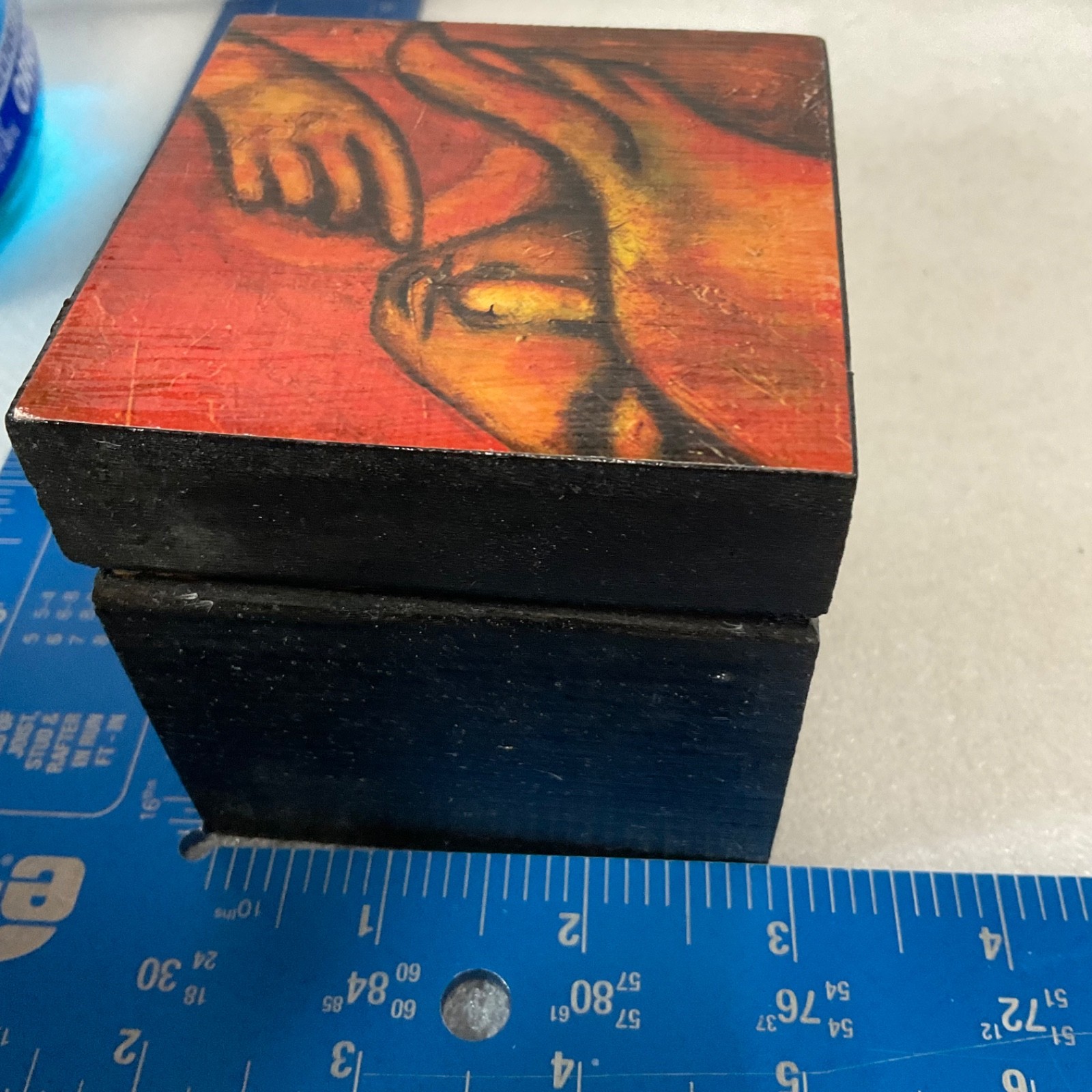 Callahan Silent Years Black Lacquer Wood Trinket Box 3in Cube - Image 9