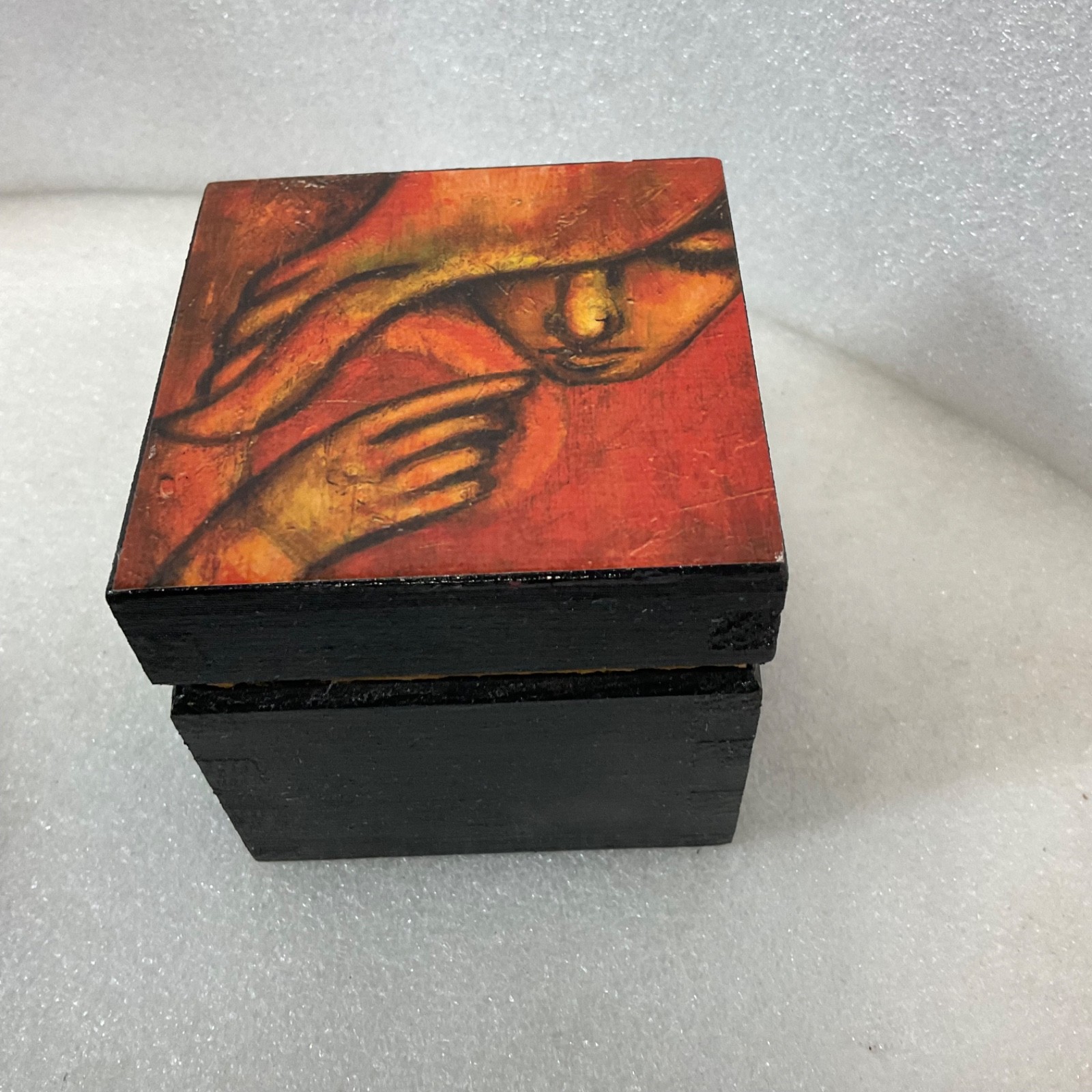 Callahan Silent Years Black Lacquer Wood Trinket Box 3in Cube - Image 13