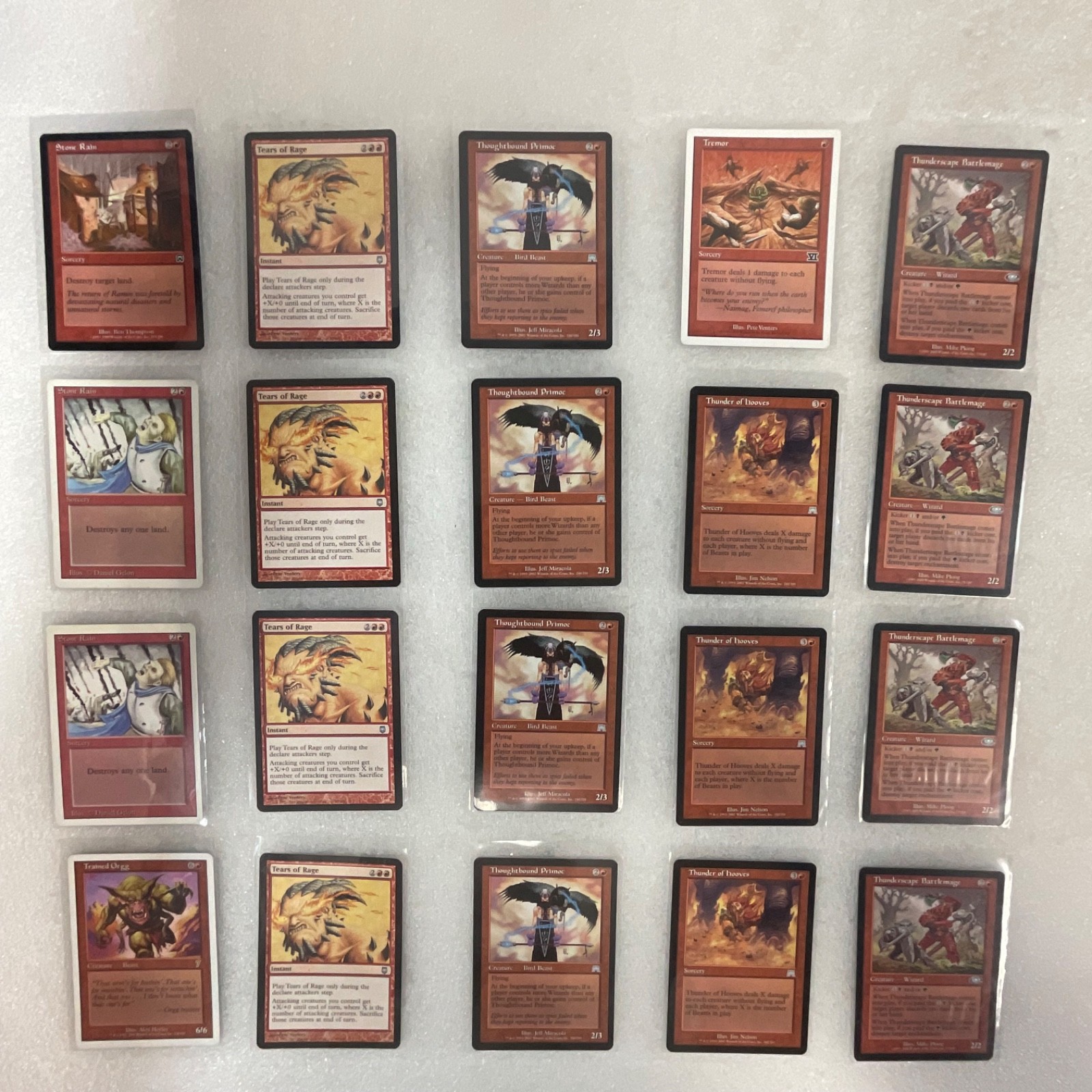 MTG 20 Card Red Lot Stone Rain Tears Rage Thunderscape - Image 1