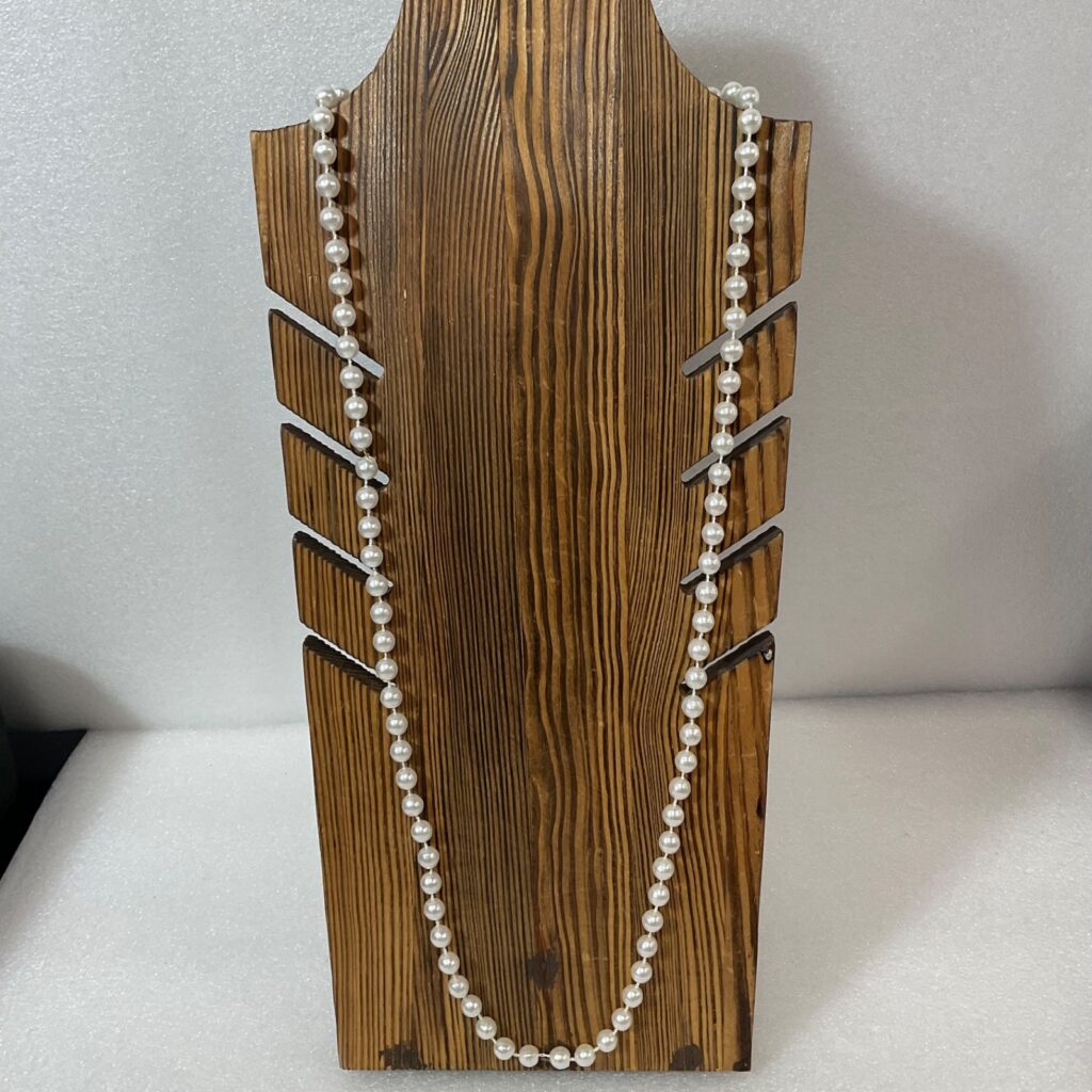 Vintage 30" Faux Pearl Necklace Beaded Strand Classic Costume Jewelry - Image 1