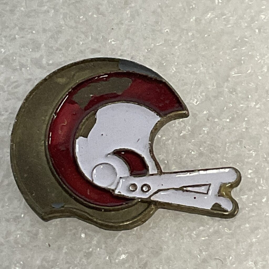 Vintage Rams Football Helmet Pin Lapel Tie Tack Enamel Collectible Rare - Image 1