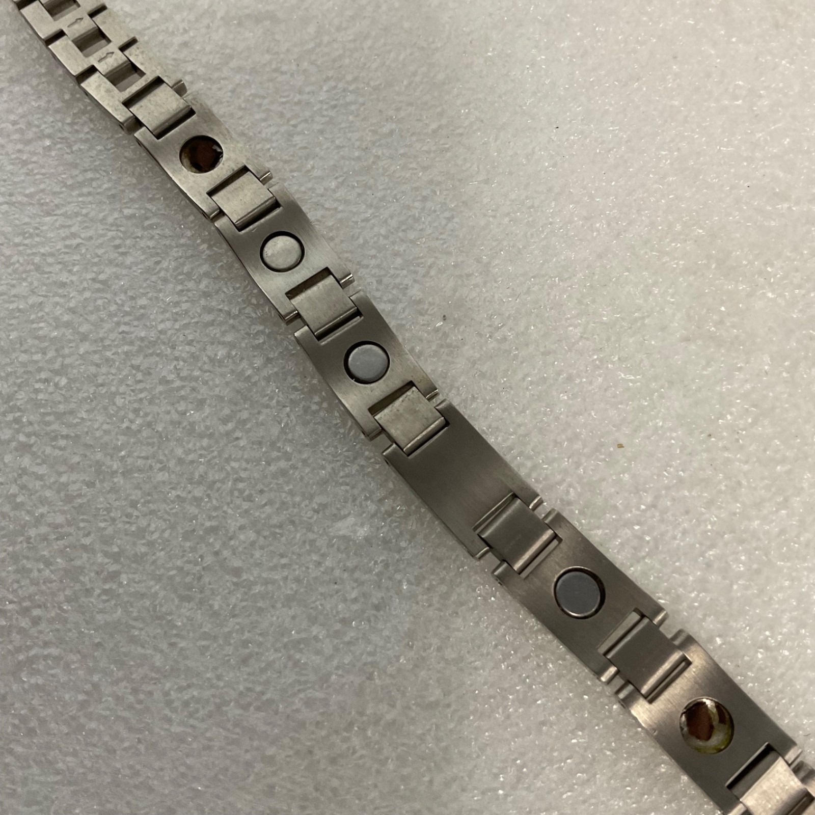 7.25in Magnetic Therapy Bracelet Stainless Steel Link 34.45g Missing Magnets - Image 4