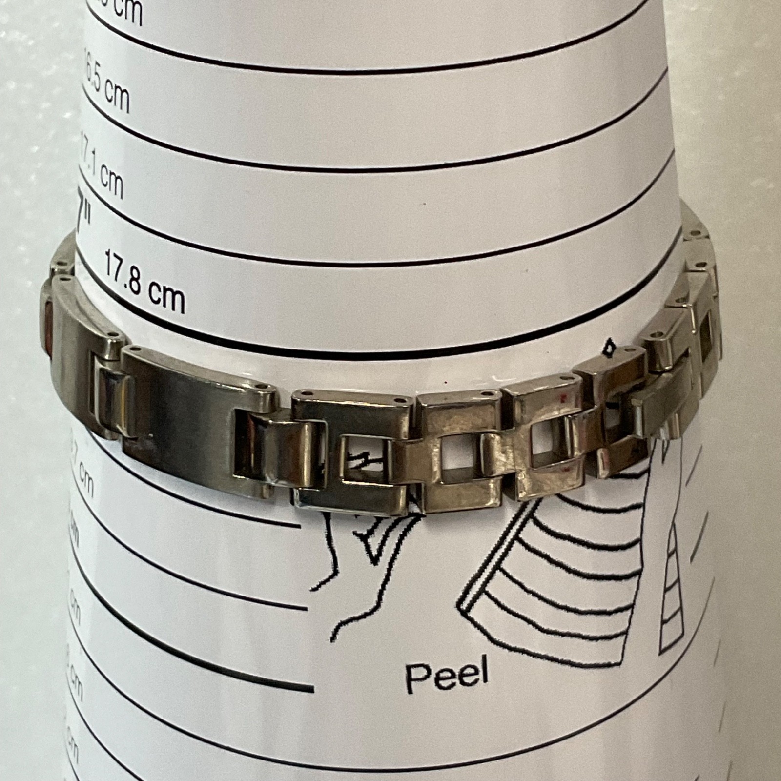 7.25in Magnetic Therapy Bracelet Stainless Steel Link 34.45g Missing Magnets - Image 11