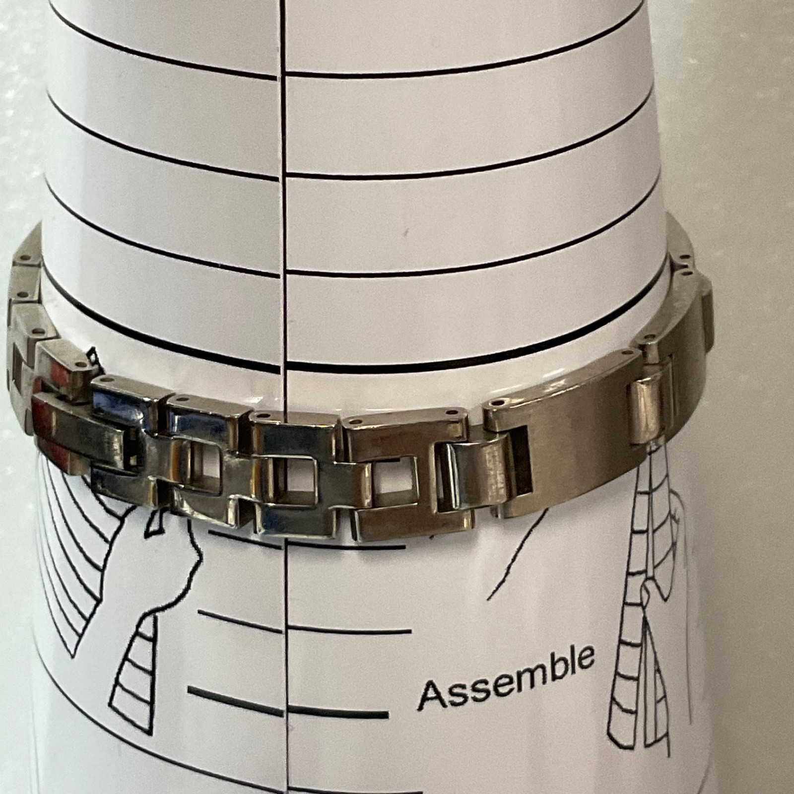 7.25in Magnetic Therapy Bracelet Stainless Steel Link 34.45g Missing Magnets - Image 12