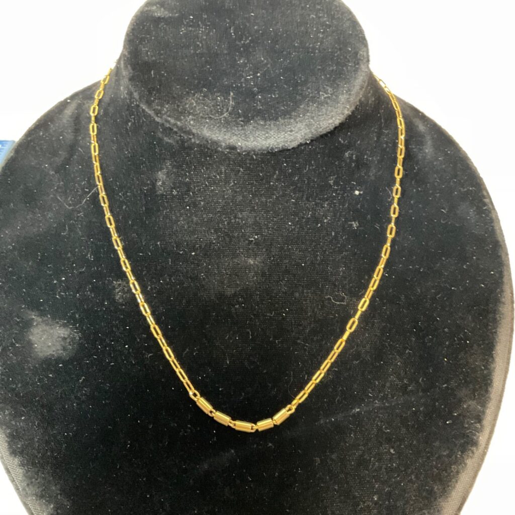 16in Biagi™ Gold Tone Necklace Barrel Beads Signed Jewelry - Image 1