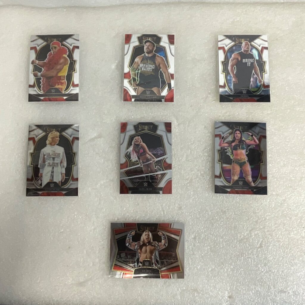 2023 Panini Select WWE Red Blue Prizm 7 Card Lot Hulk Hogan The Rock Michaels - Image 1