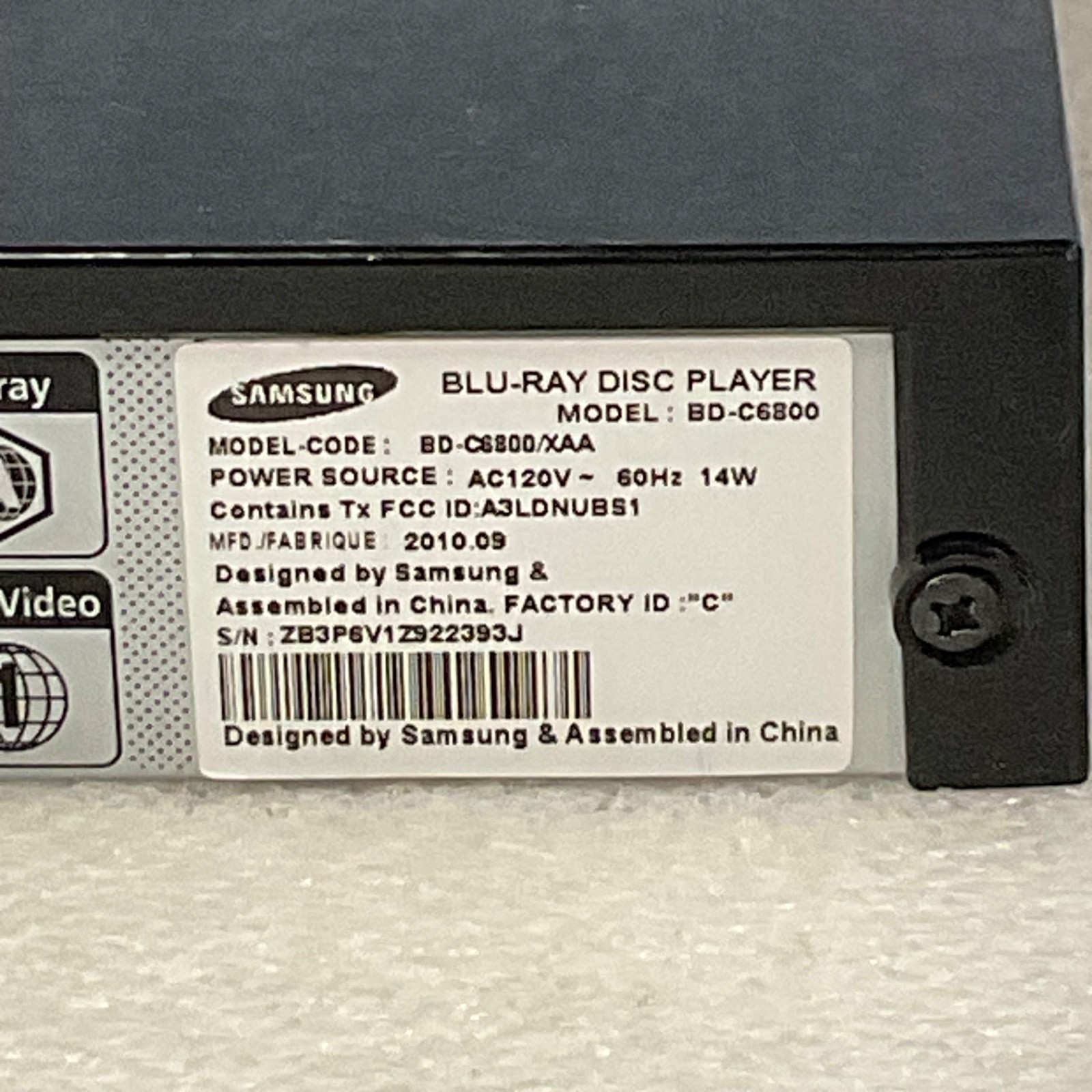 Samsung BD-C6800 3D Blu-ray Disc Player HDMI 7.1 Audio No Remote - Image 7