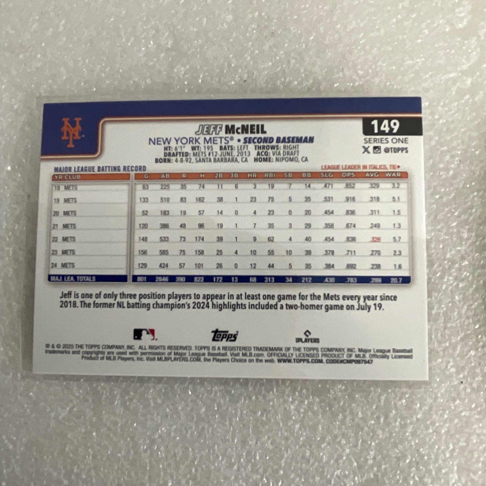 1991 & 2025 Topps Upper Deck Baseball 10 Card Lot Mark Grace McNeil - Image 13