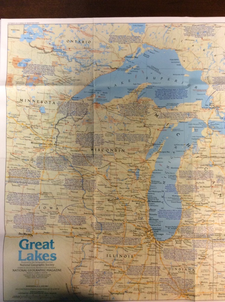 The Great Lakes Map 1987 The National Geographic Society OldPaperMapsCom - Image 3