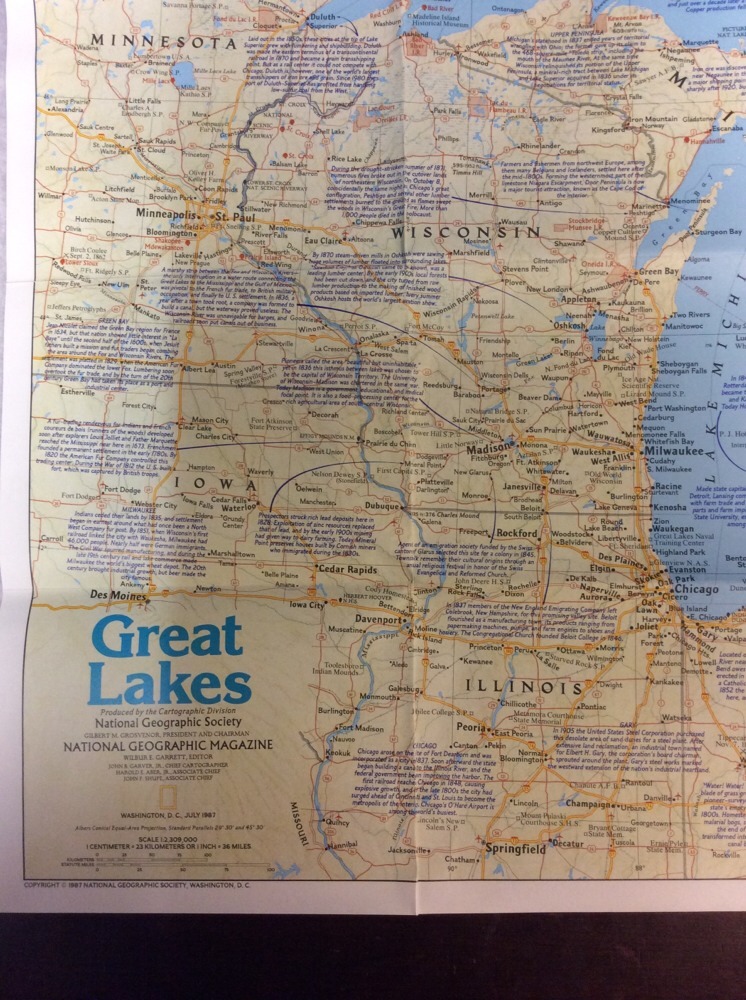 The Great Lakes Map 1987 The National Geographic Society OldPaperMapsCom - Image 4