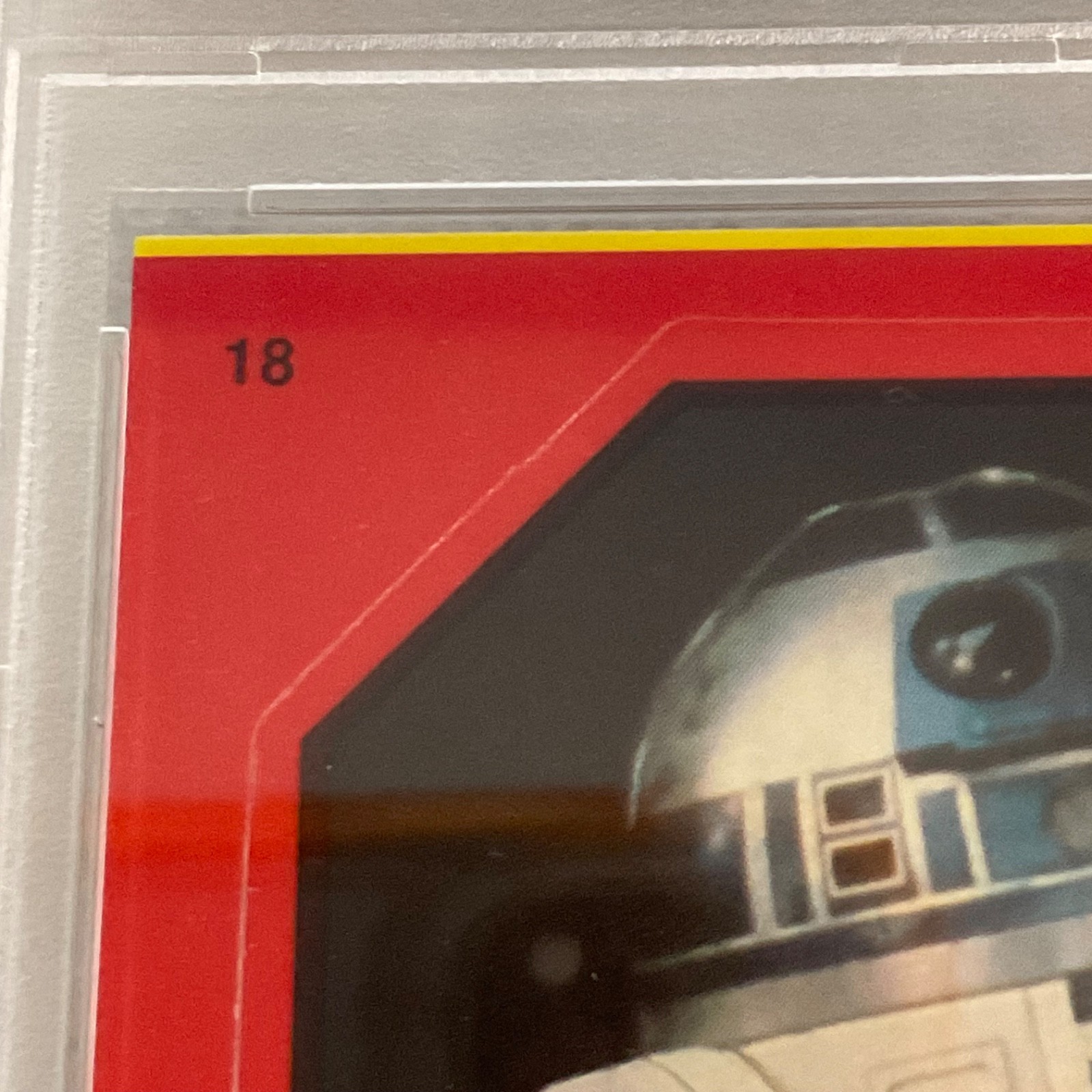 Star Wars 1983 Return Jedi R2-D2 Red Boarder Sticker Card #18 PSA8 CERT#73371211 - Image 7