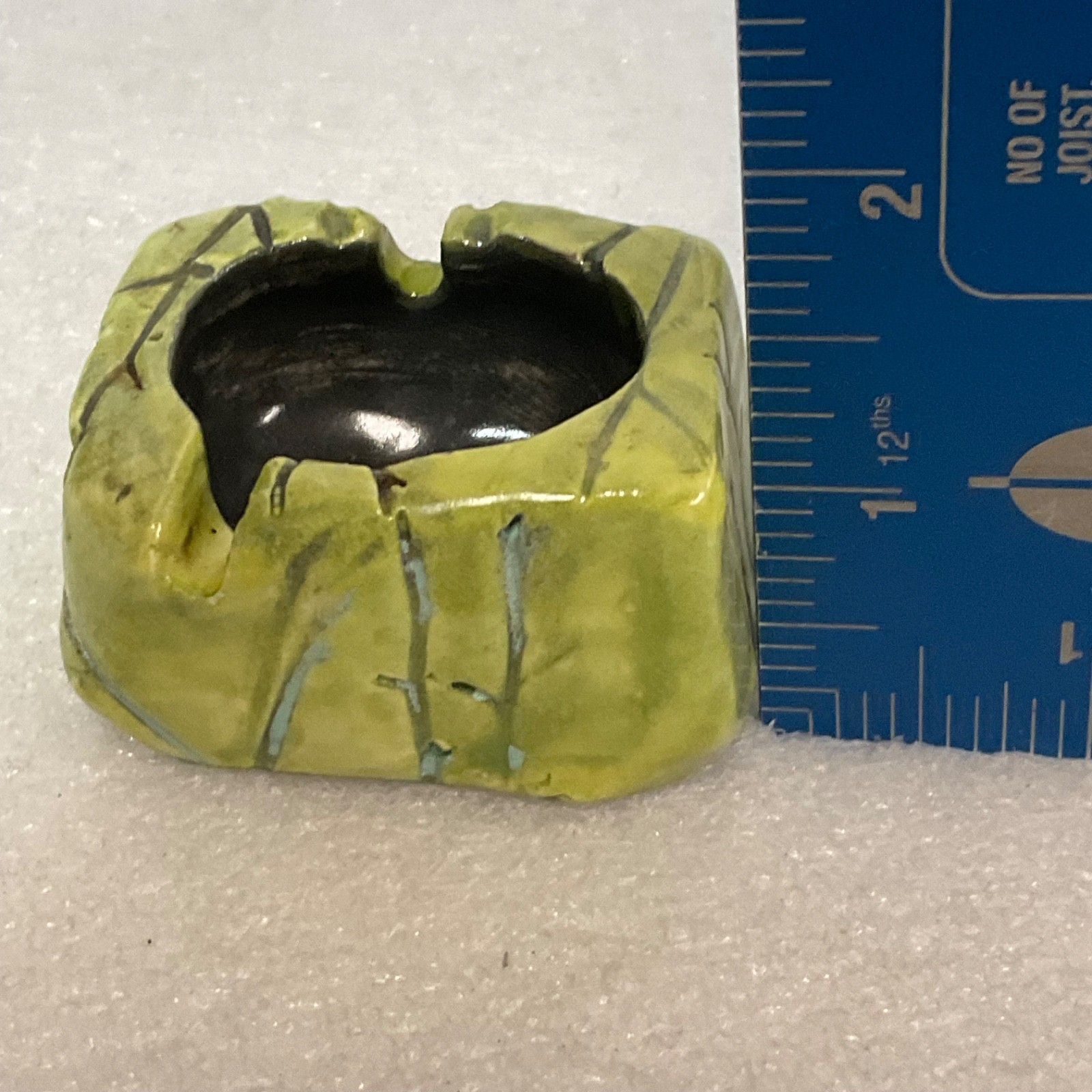 Signed Ceramic Incense Burner Green Black 2.25in Studio Pottery - Image 12