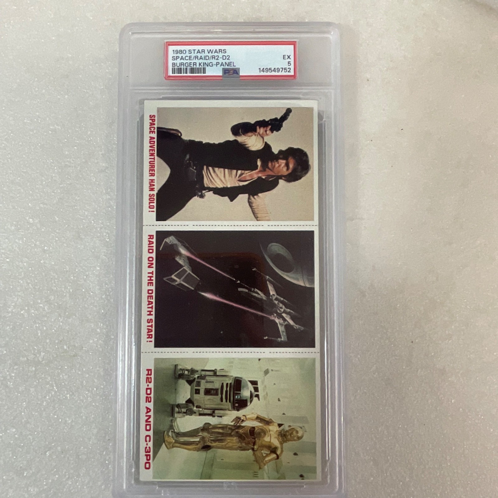 1980 Star Wars Burger King Space Raid R2-D2 3-Panel PSA 5 CERT#149549752 - Image 3