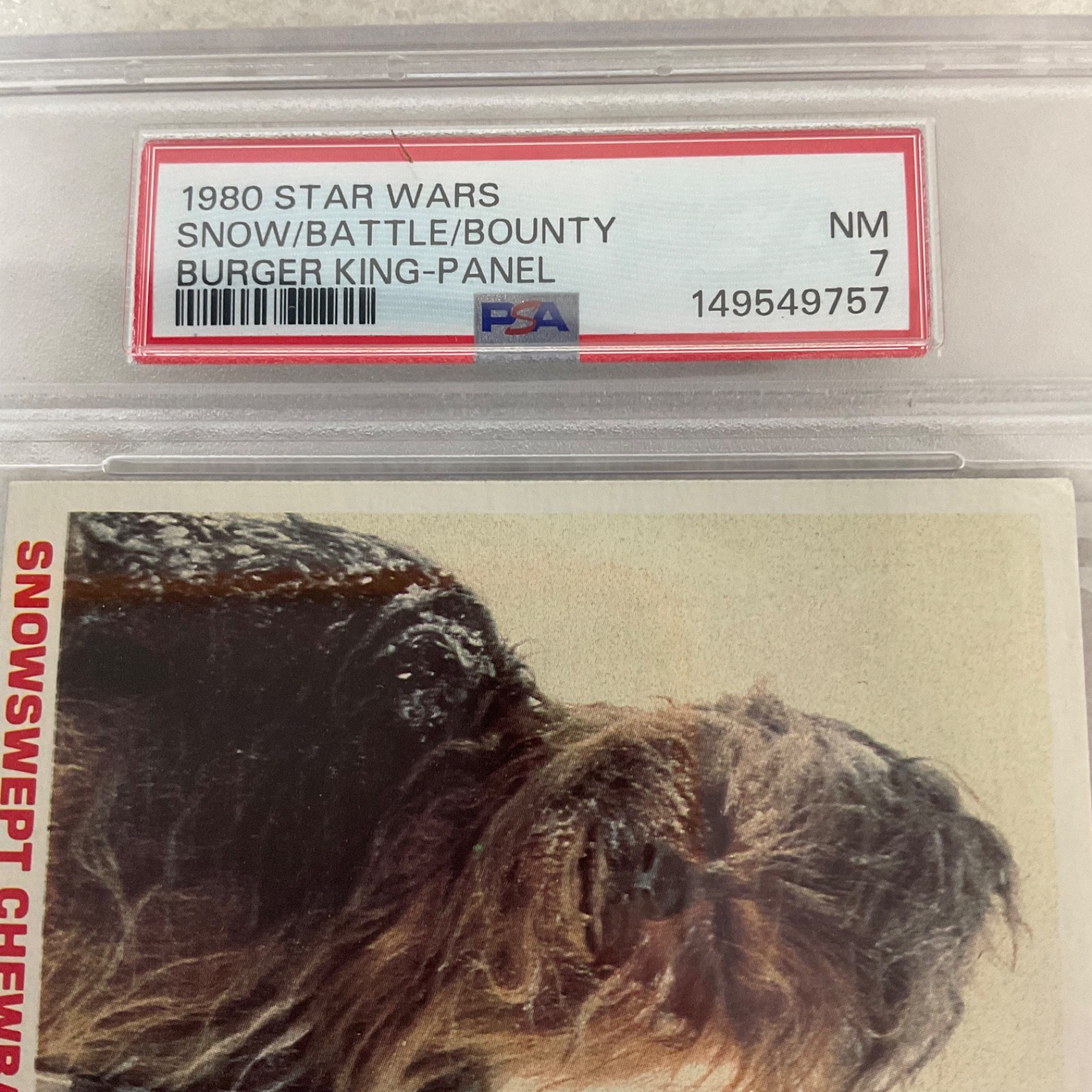1980 Star Wars Burger King Snow Battle Bounty 3-Panel PSA 7 CERT#149549757 - Image 3