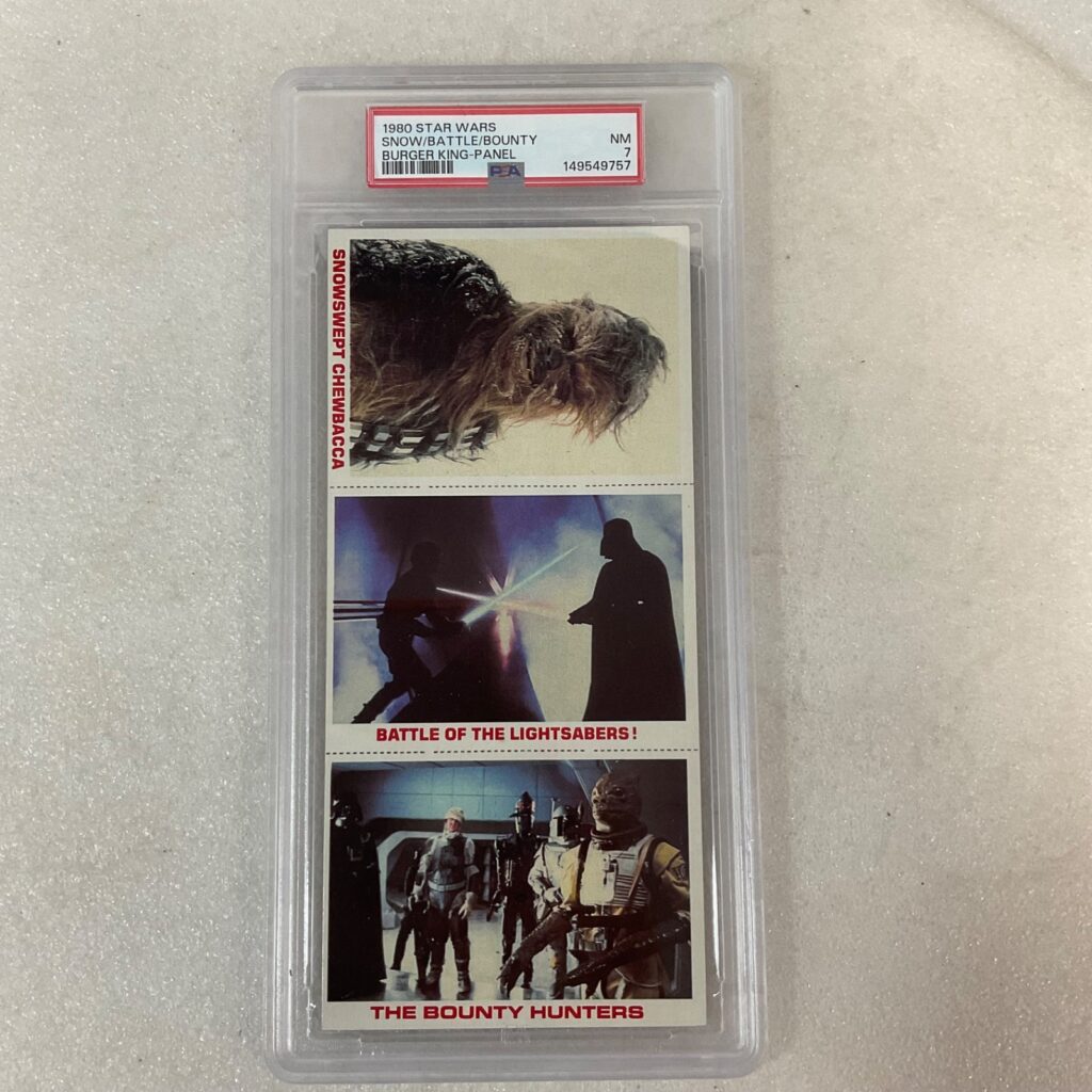 1980 Star Wars Burger King Snow Battle Bounty 3-Panel PSA 7 CERT#149549757 - Image 1