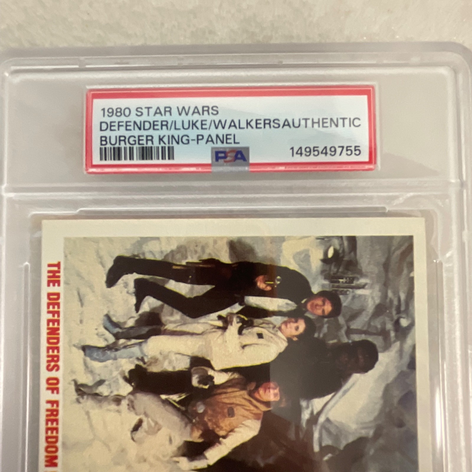 1980 Star Wars Burger King Defender Luke Walkers 3-Panel PSA Auth CERT#149549755 - Image 6