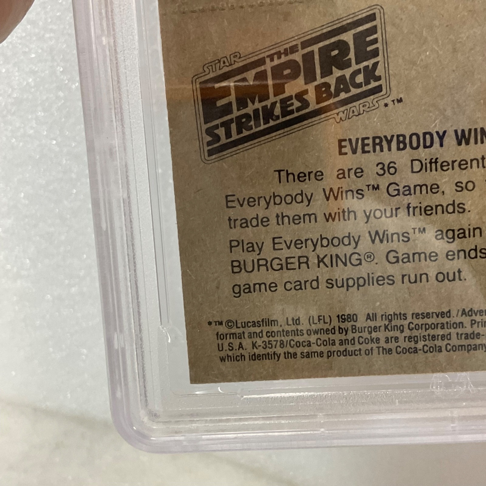 1980 Star Wars Burger King Snow Battle Bounty 3-Panel PSA 7 CERT#149549757 - Image 14