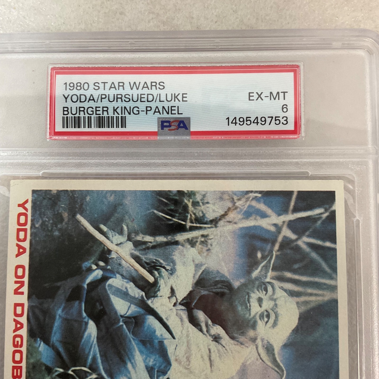 1980 Star Wars Burger King Yoda Luke 3-Panel PSA 6 CERT#149549753 - Image 2