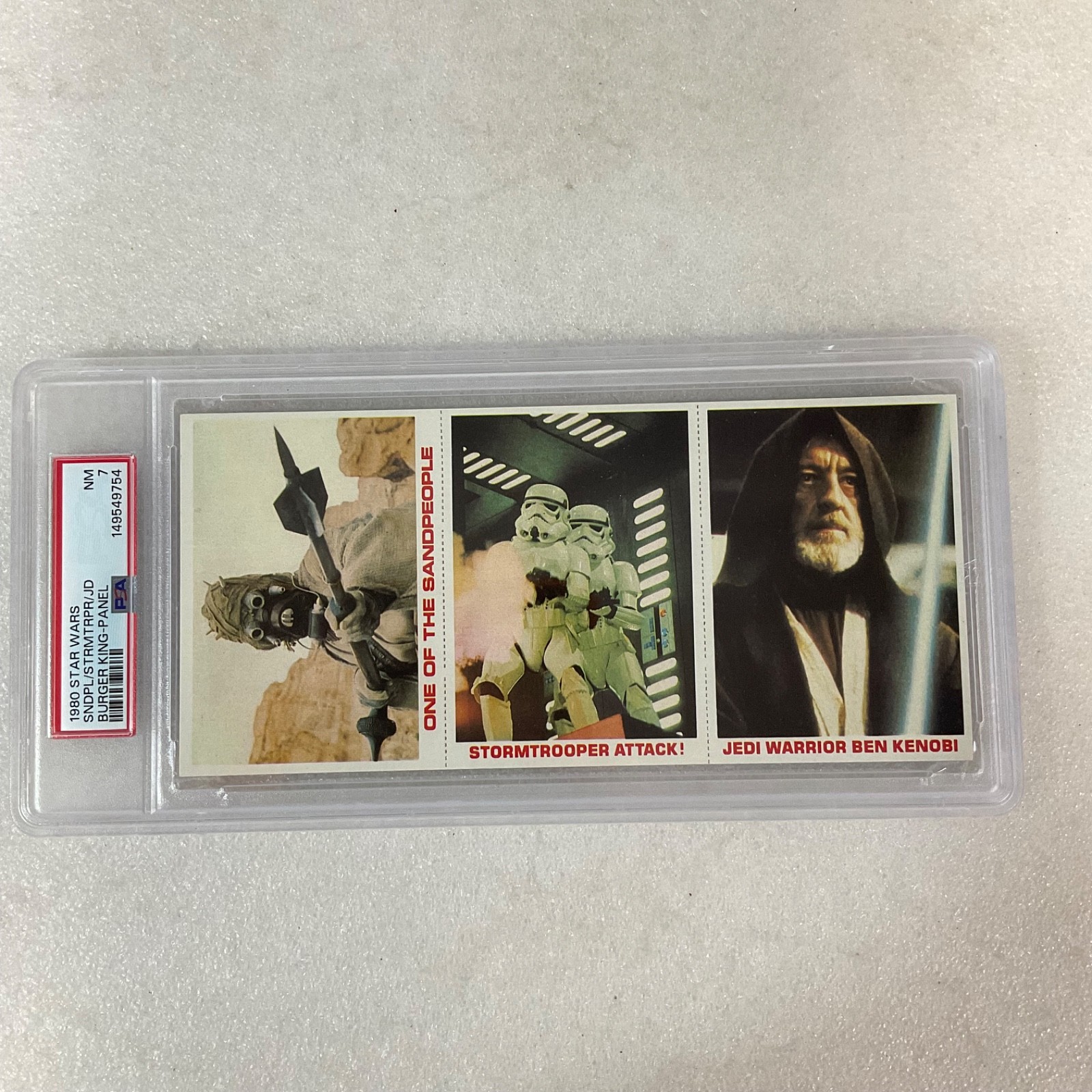 1980 Star Wars Burger King 3-Panel Sandpeople Stormtrooper PSA 7 CERT#149549754 - Image 2
