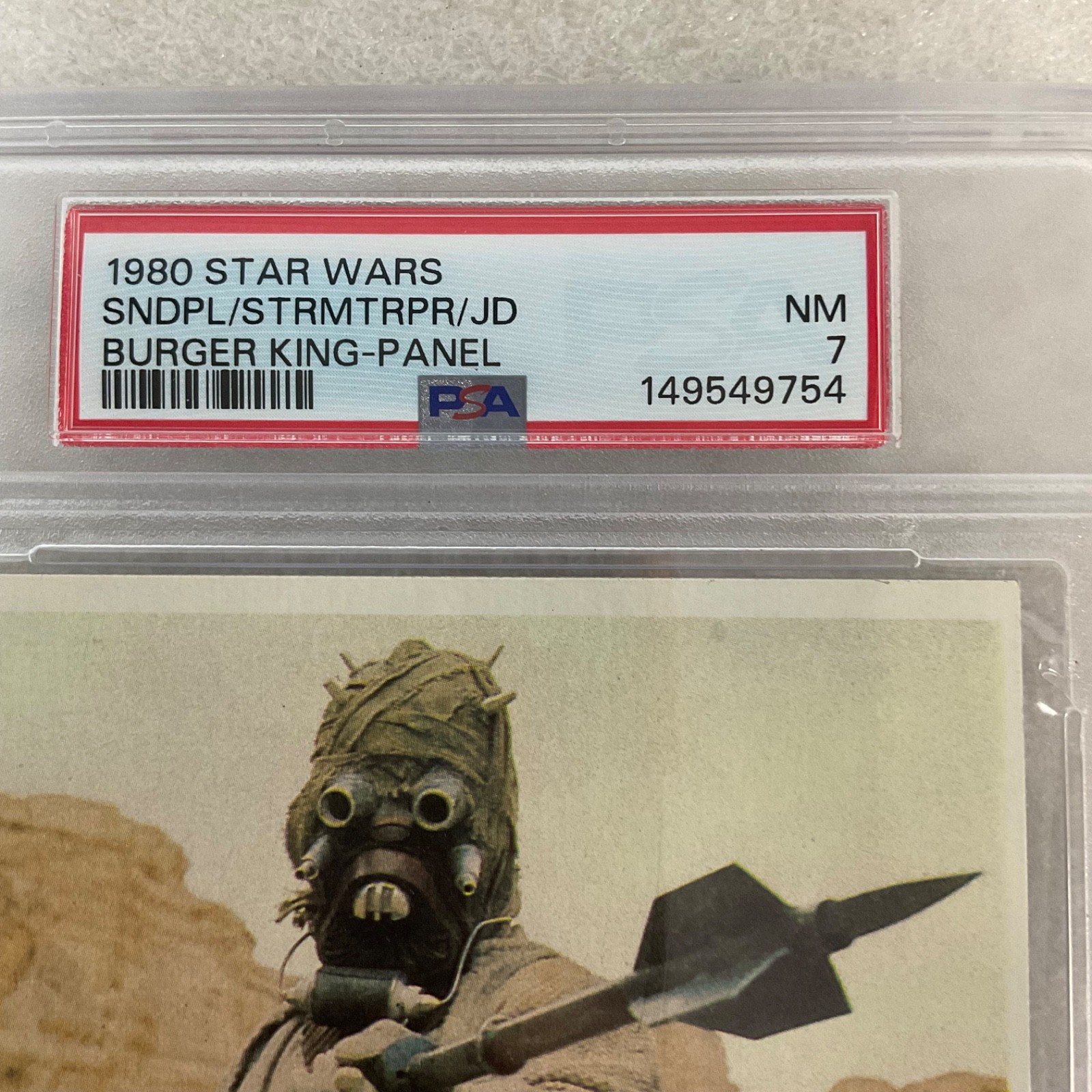 1980 Star Wars Burger King 3-Panel Sandpeople Stormtrooper PSA 7 CERT#149549754 - Image 3